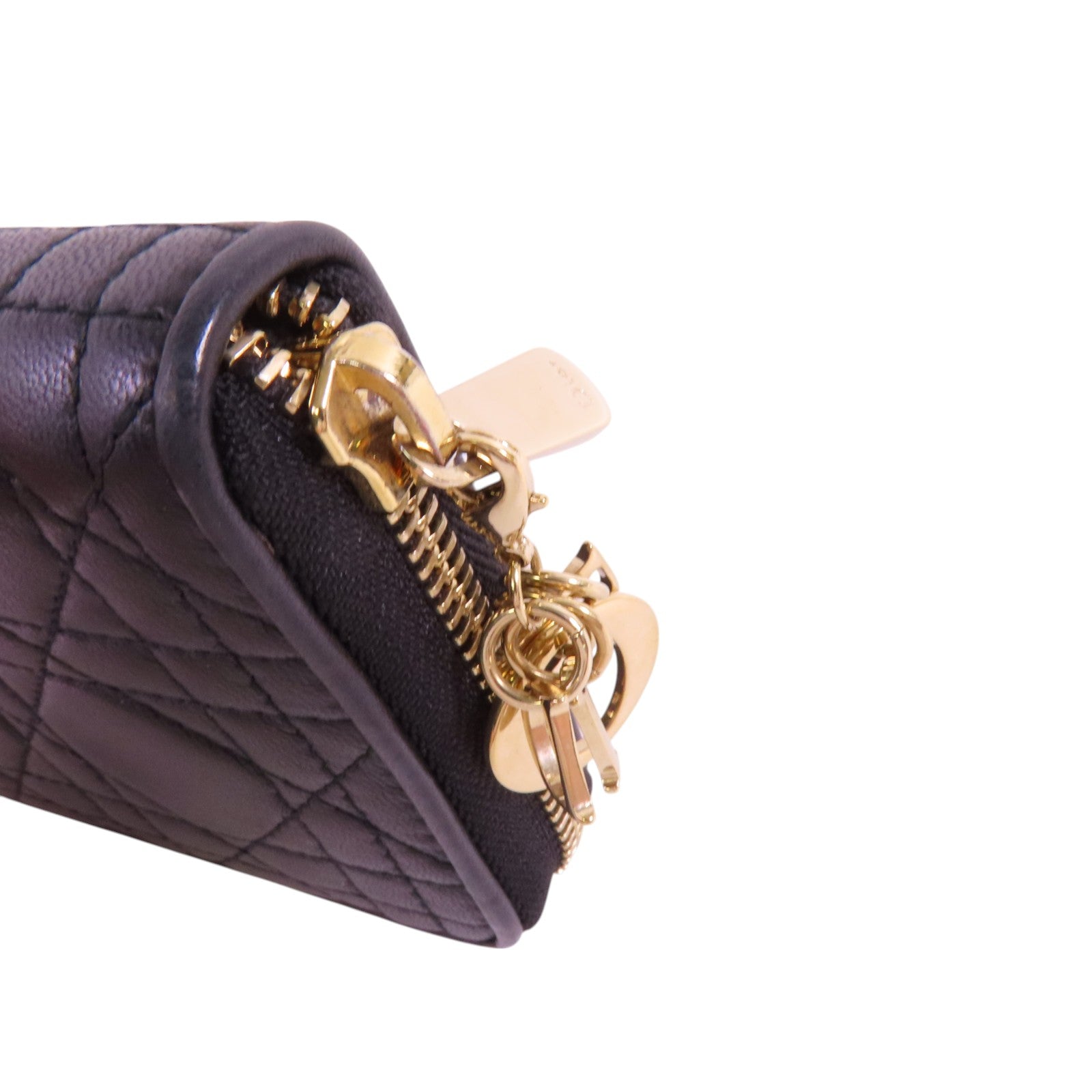 Dior 羊皮皮革Zipper Wallet金扣長錢包