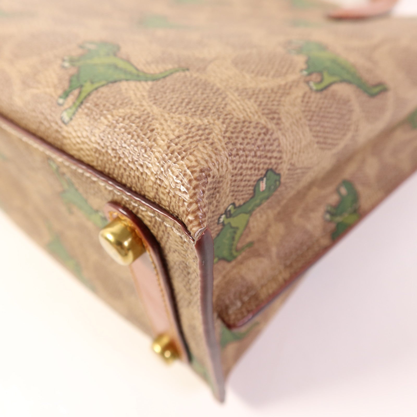 COACH 塗層帆布2 Way Shoulder金扣手挽肩背兩用袋