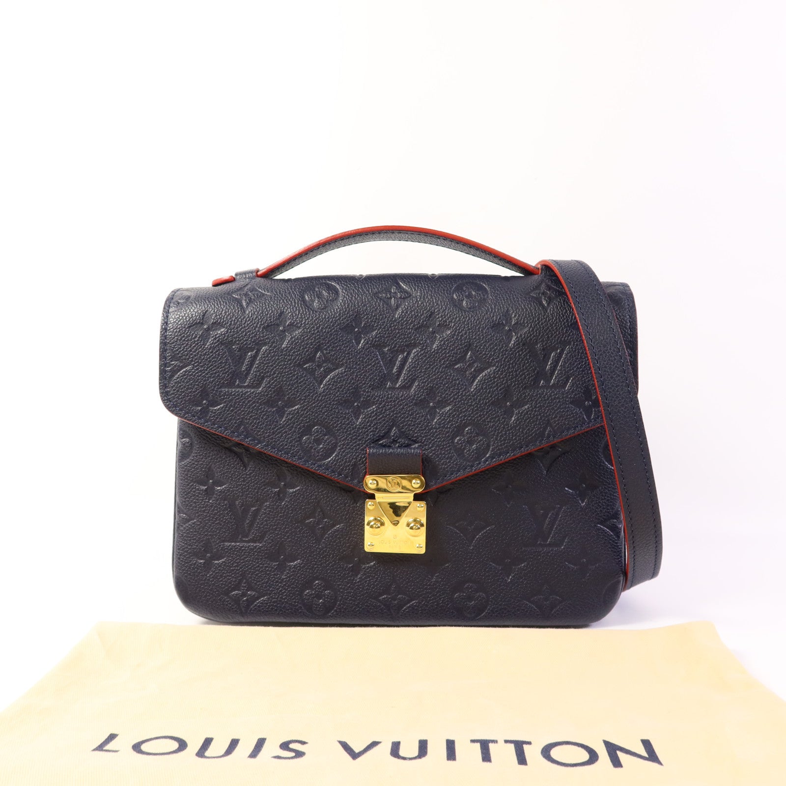 LOUIS VUITTON Monogram Empreinte Pochette Metis金扣手挽肩背兩用袋
