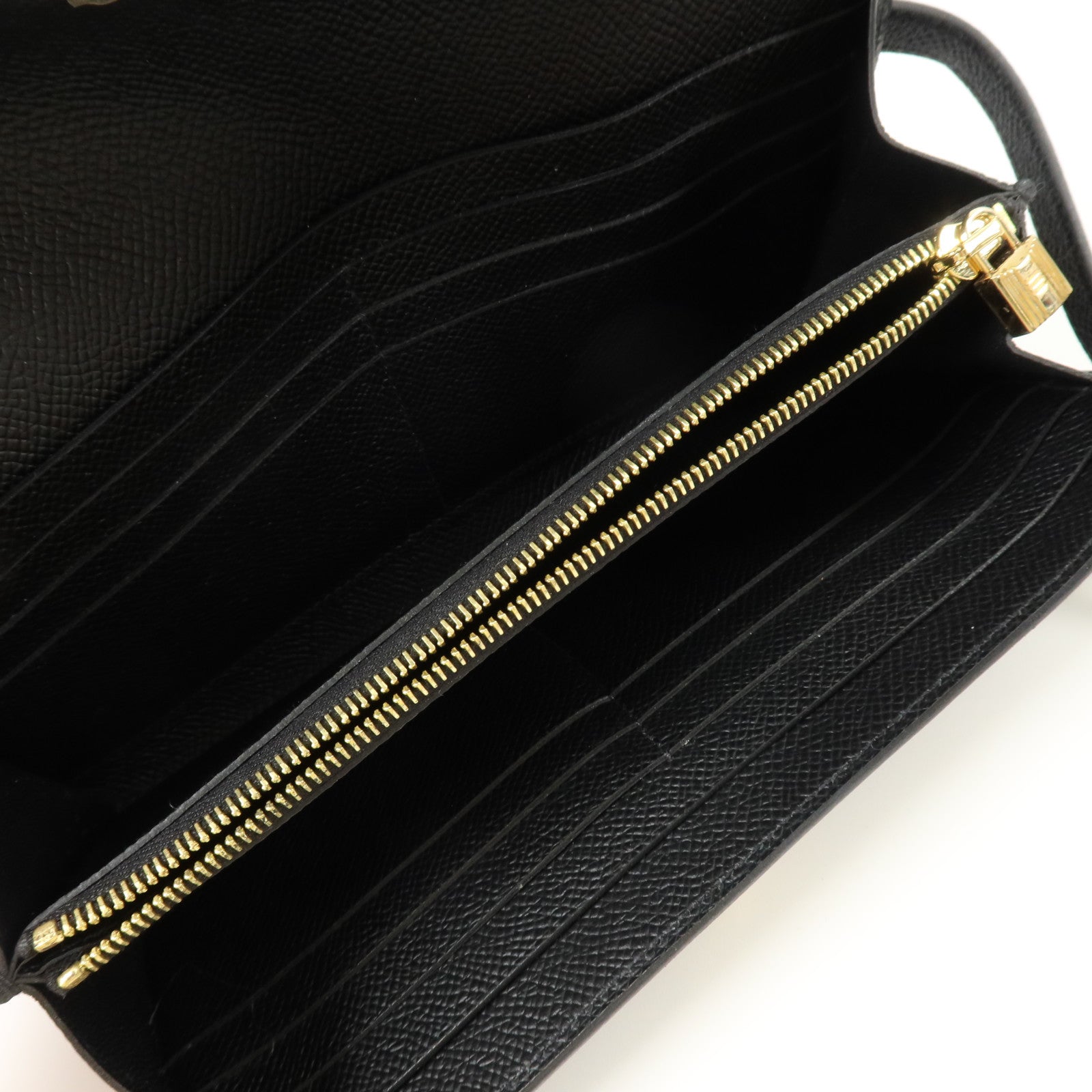 HERMES Epsom皮革Kelly Wallet金扣長錢包Noir