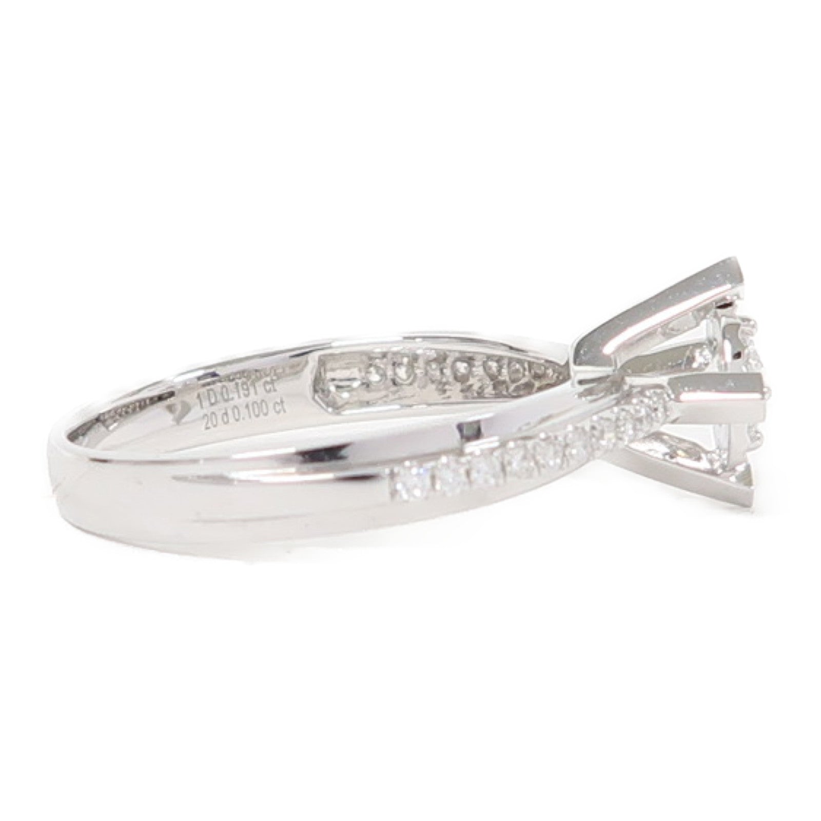 JEWELRY 【激減優惠】18K白金Ring 0.191ct鑽石/0.100ct鑽石戒指US#5.75