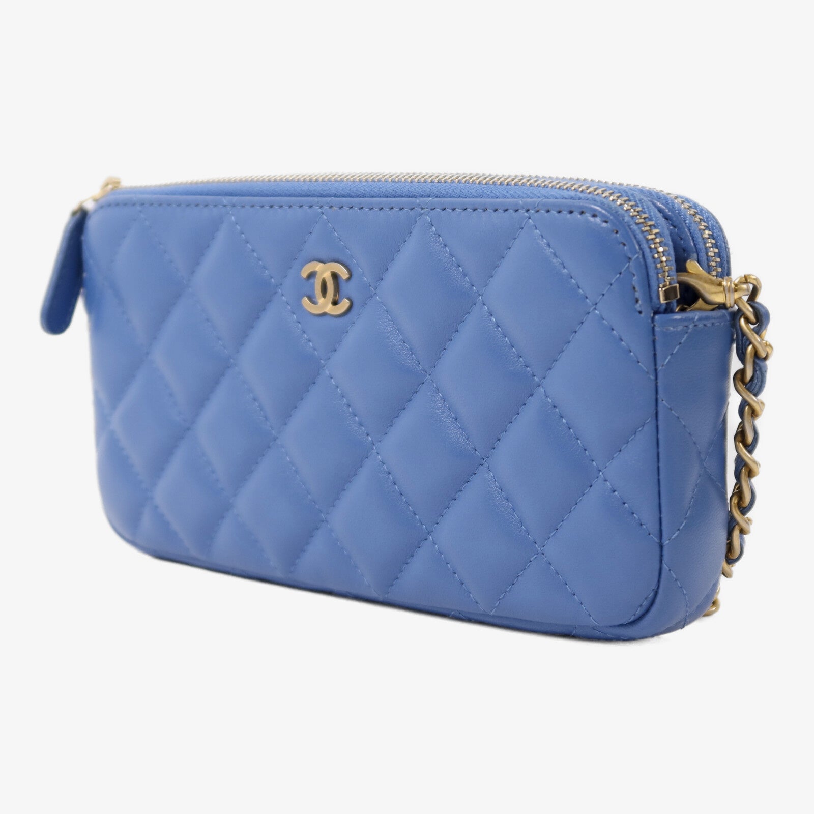 CHANEL 羊皮皮革Wallet On Chain金扣鏈帶肩背袋