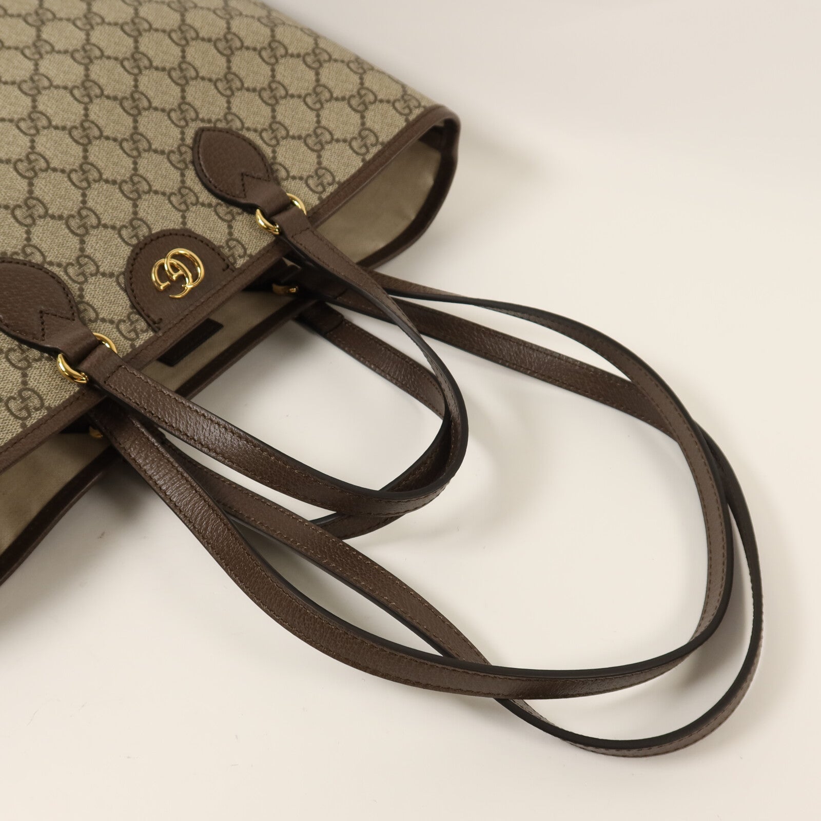 GUCCI 塗層帆布/牛皮皮革Ophidia Tote金扣手挽肩背兩用袋