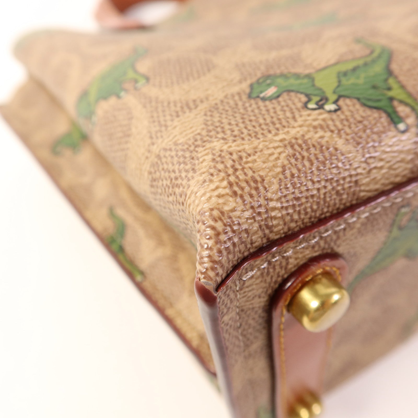 COACH 塗層帆布2 Way Shoulder金扣手挽肩背兩用袋