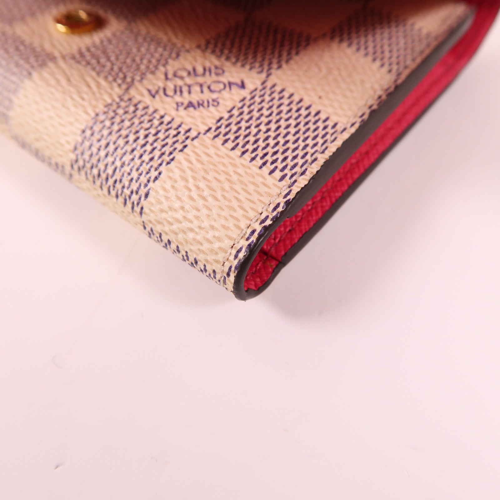 LOUIS VUITTON LV GHW Wallet N60059 Damier Azur White/Red