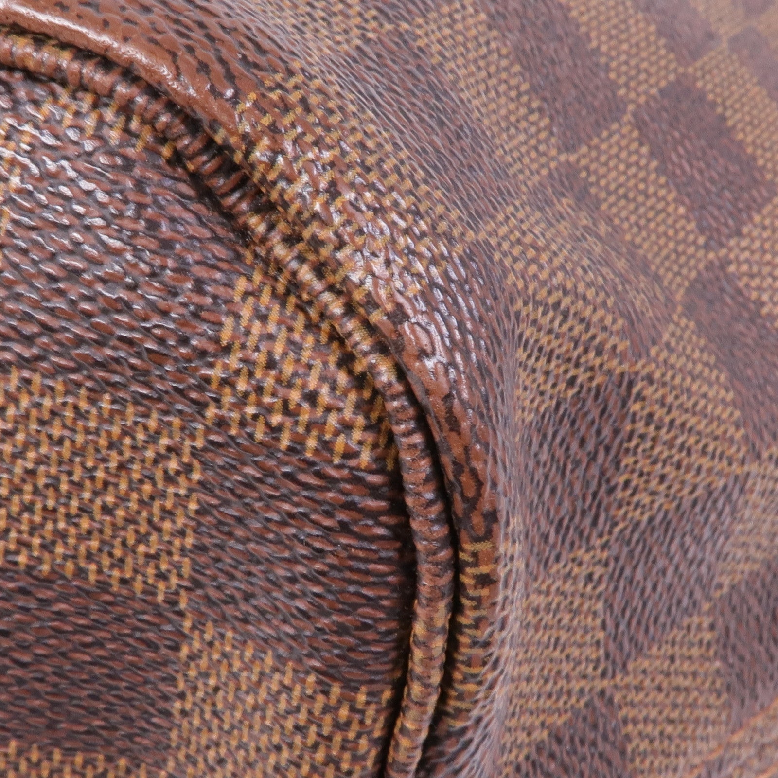 LOUIS VUITTON Damier Neverfull MM金扣手挽袋
