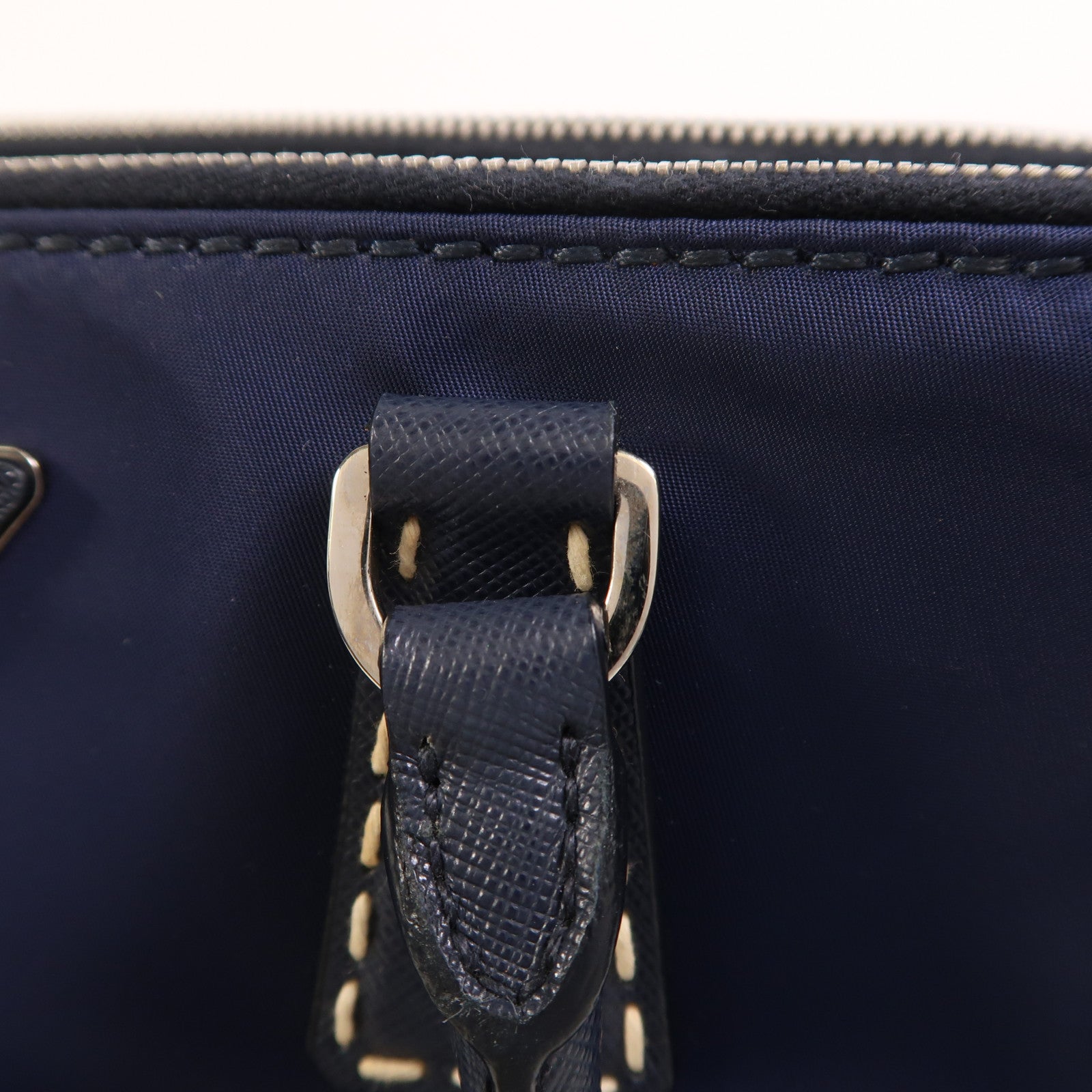 PRADA 尼龍/牛皮皮革2 Way Shoulder銀扣手挽肩背兩用袋