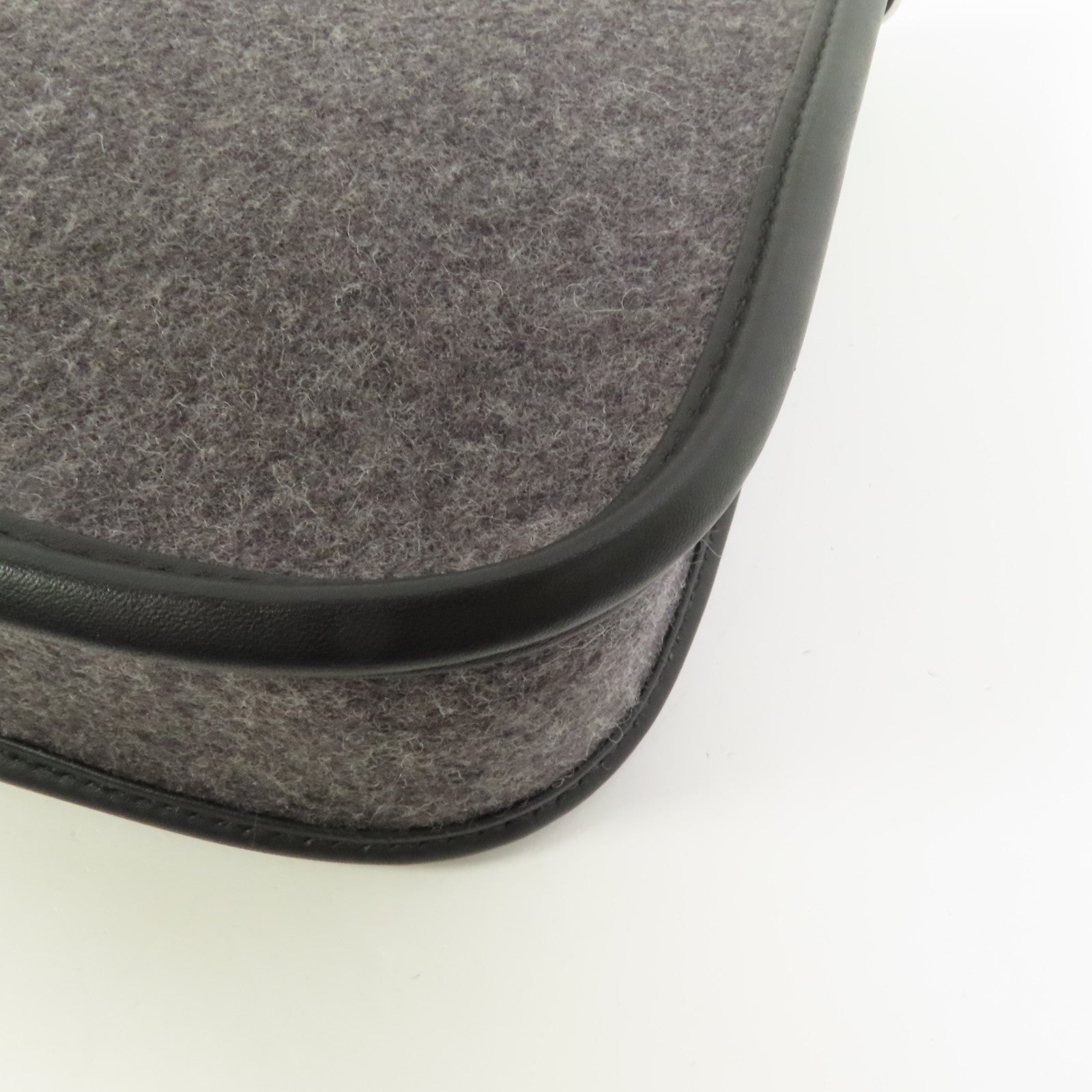 HERMES 羊毛Evelyne TPM銀扣肩背袋Grey