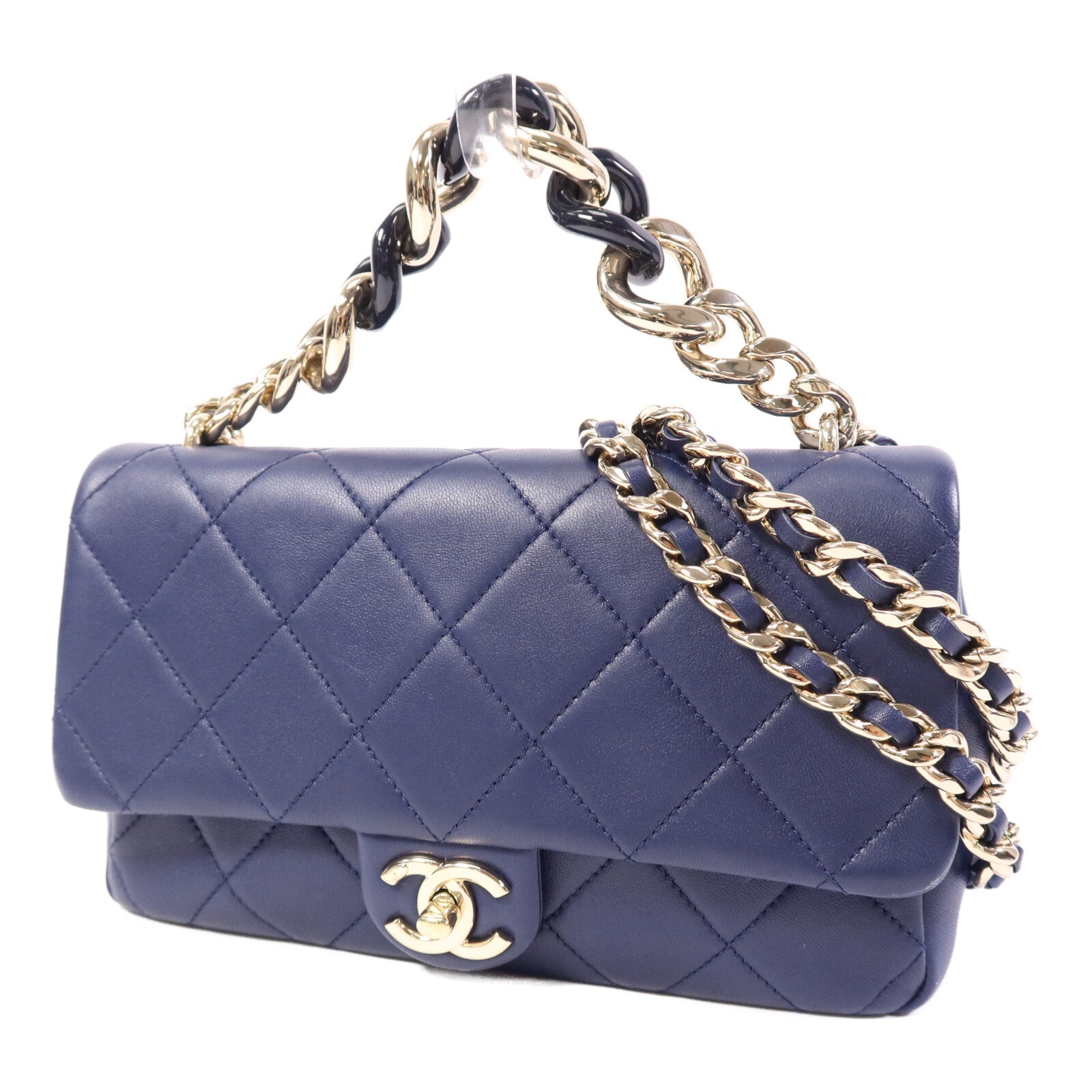 CHANEL 【激減優惠】羊皮皮革Chain Shoulder Bag鏈帶手挽肩背兩用袋