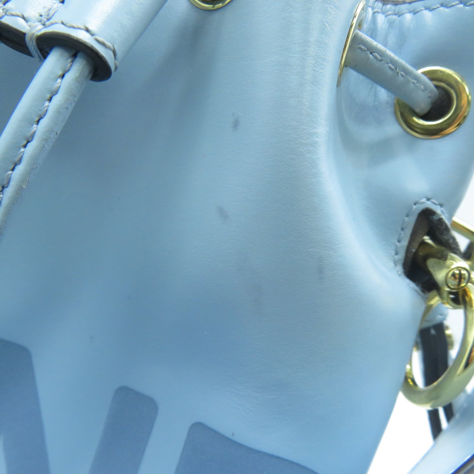 FENDI 牛皮皮革2 Way Shoulder金扣手挽肩背兩用袋淺藍色