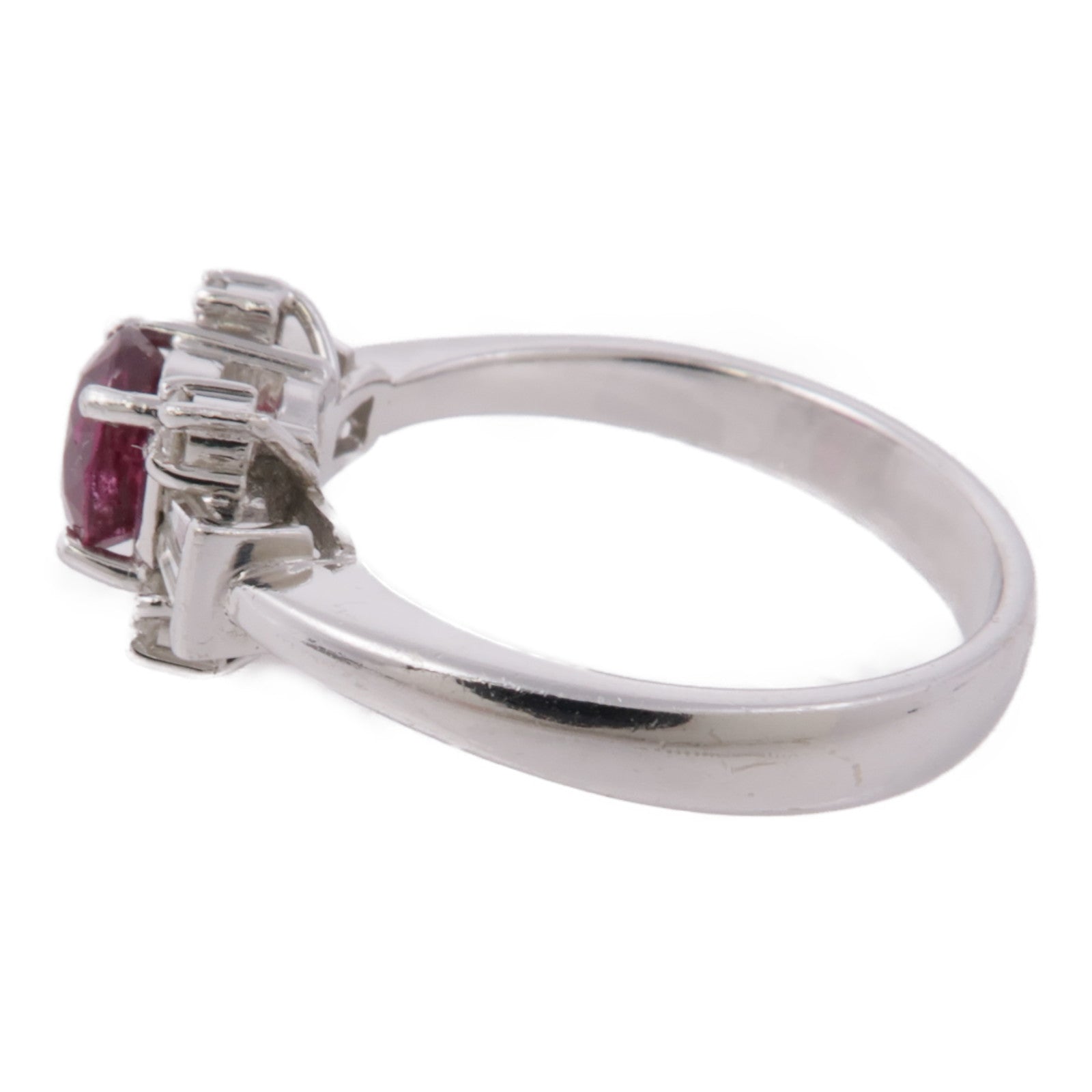 JEWELRY Ruby Diamond Ring 18K White Gold US#6.75