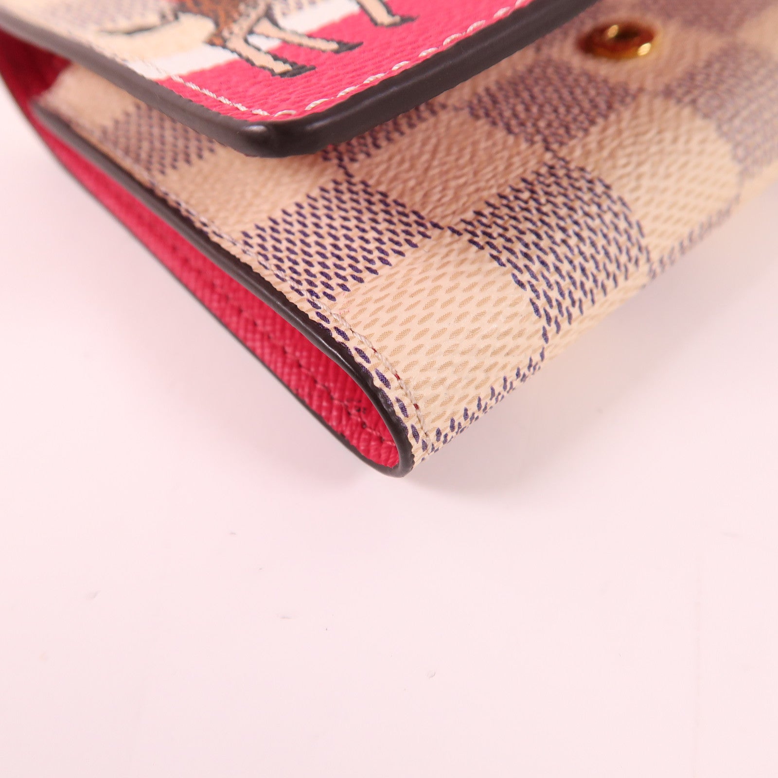 LOUIS VUITTON LV GHW Wallet N60059 Damier Azur White/Red