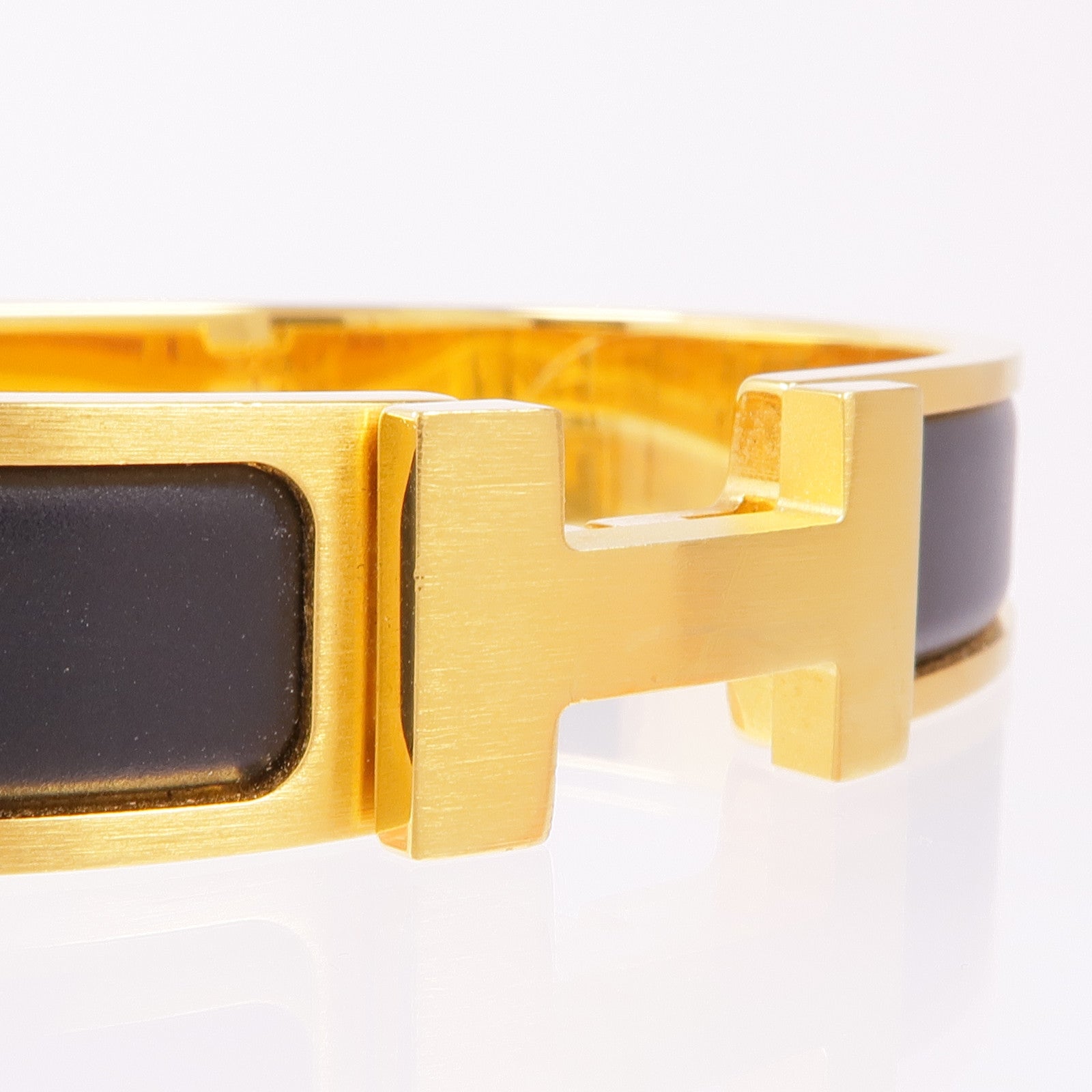 HERMES 金屬Clic-H手鐲Gold/Black