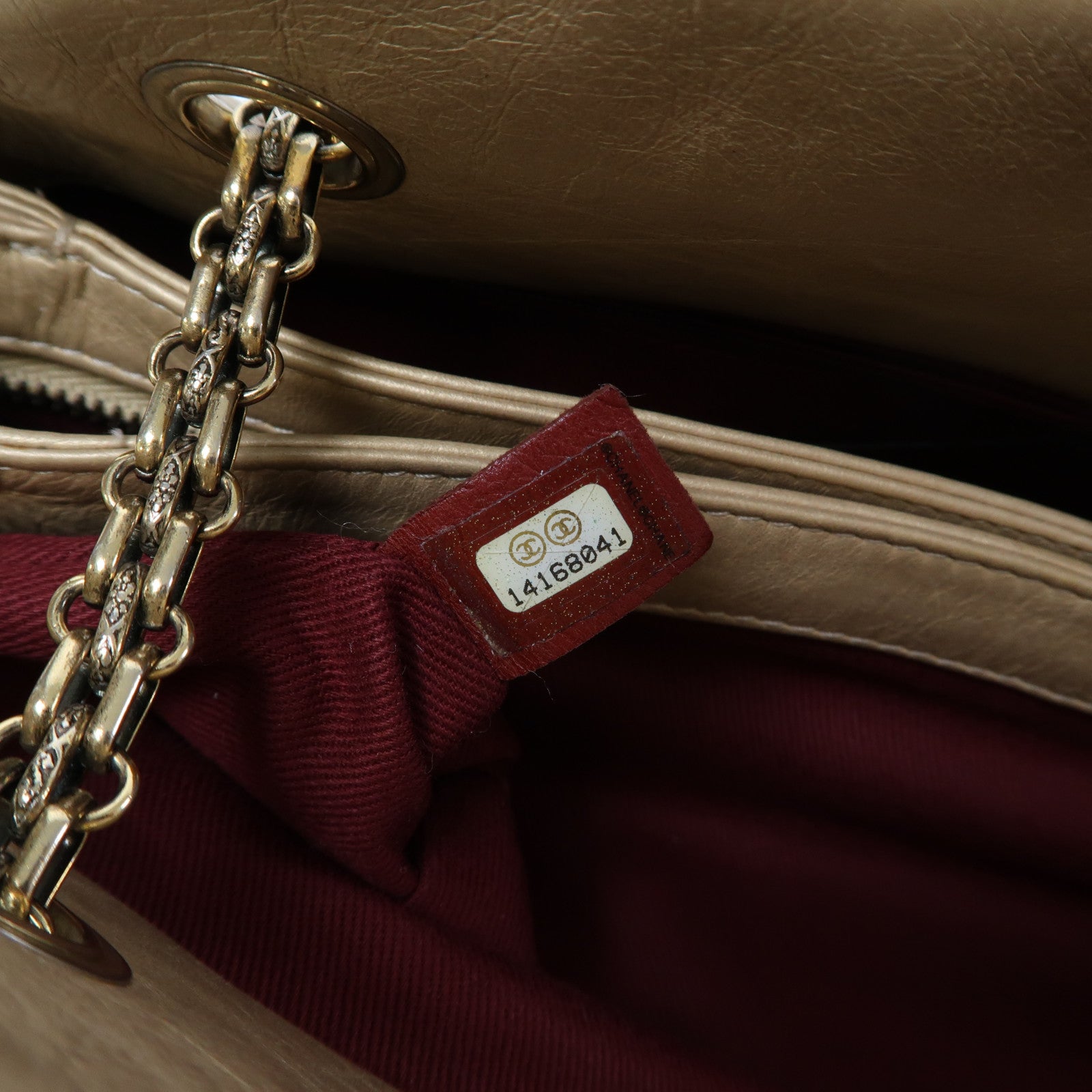 CHANEL 【激減優惠】菱格皮革Chain Shoulder金扣鏈帶肩背袋金色