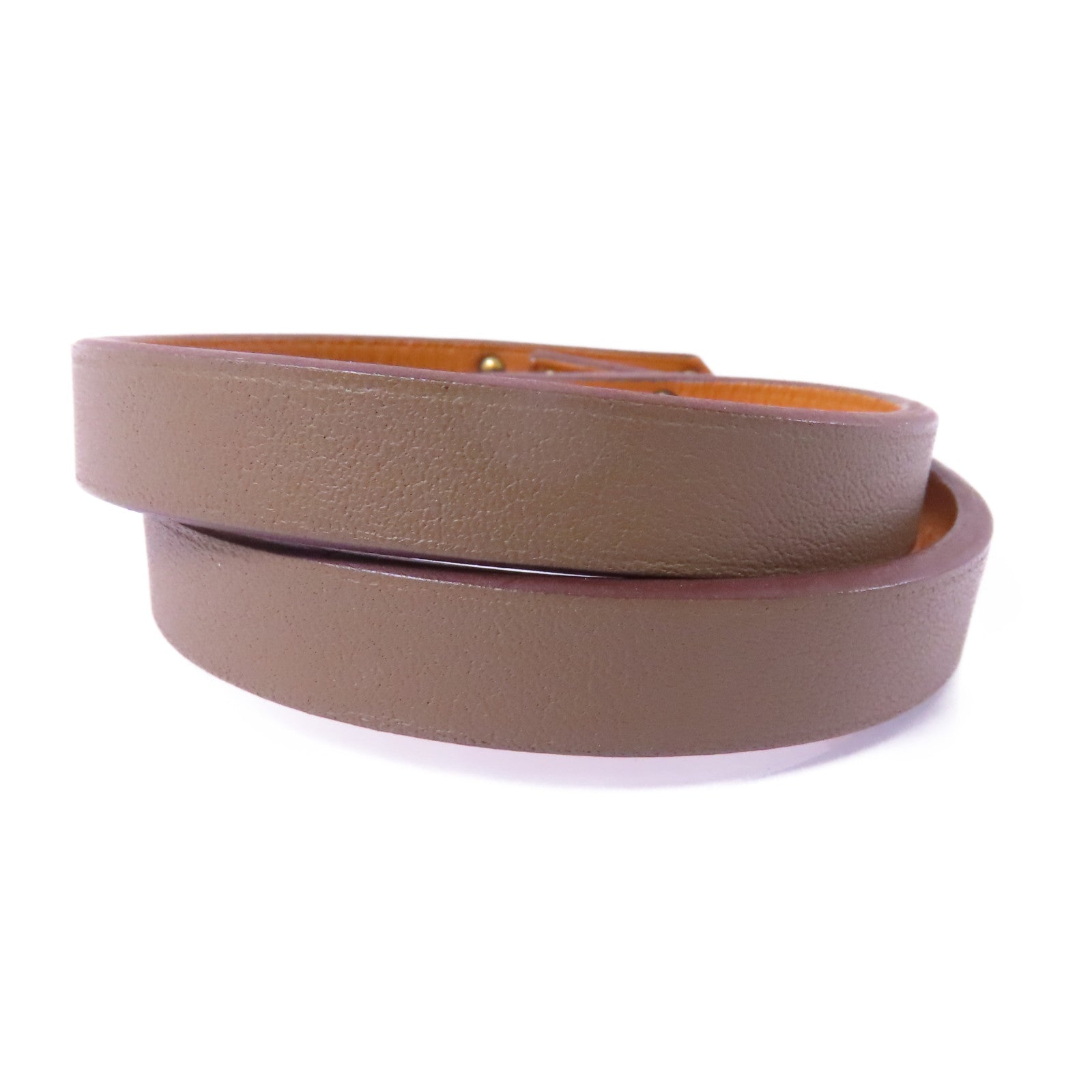 HERMES Swift皮革Mini Kelly Bracelet手鏈米灰色