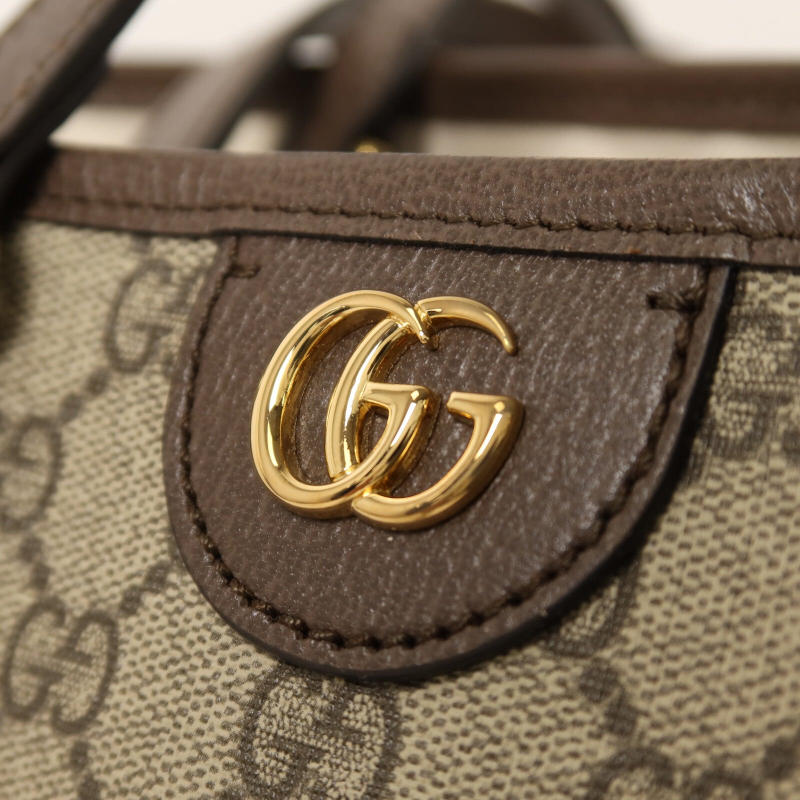 GUCCI 塗層帆布/牛皮皮革Ophidia Tote金扣手挽肩背兩用袋