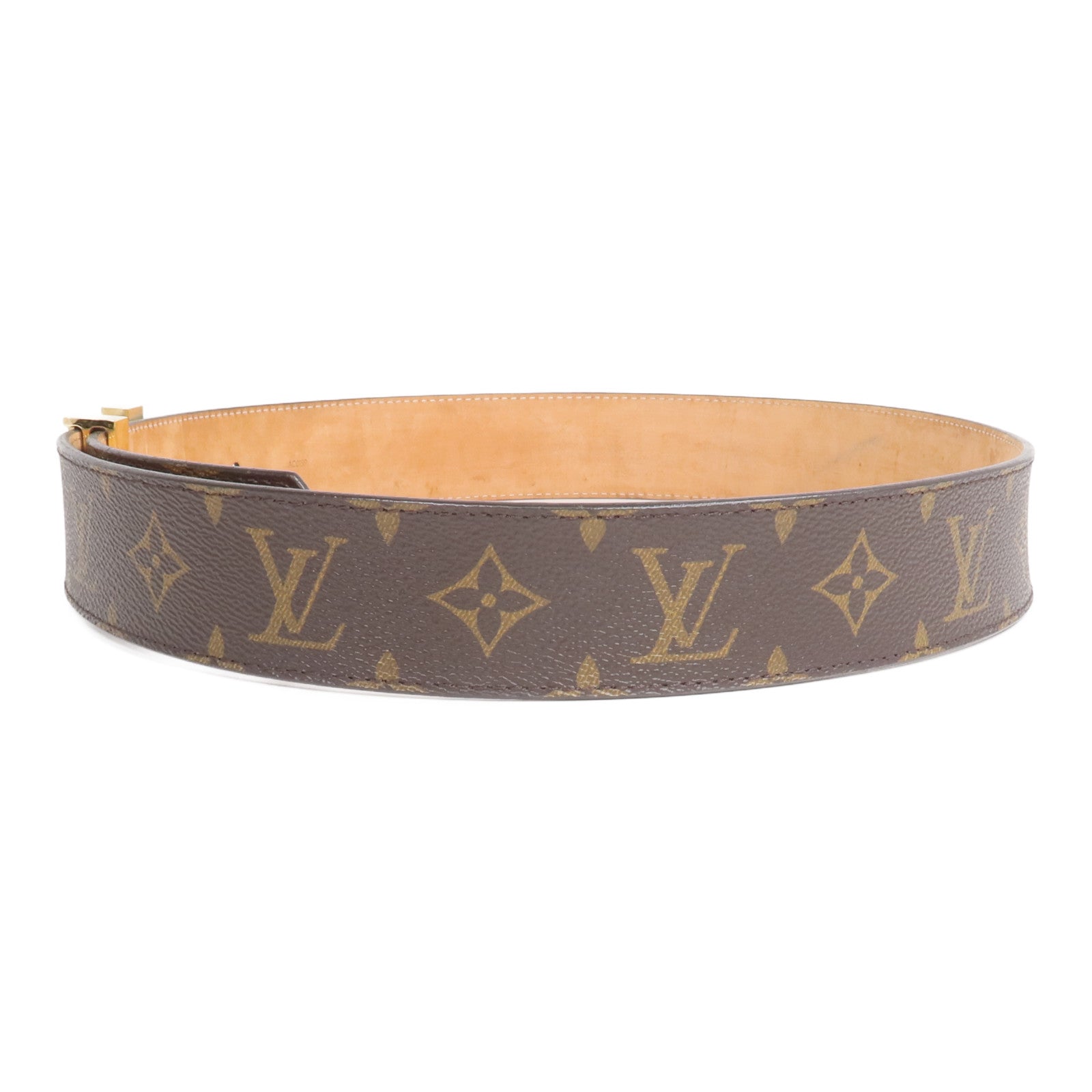 LOUIS VUITTON Monogram Initiales Belt金扣皮帶
