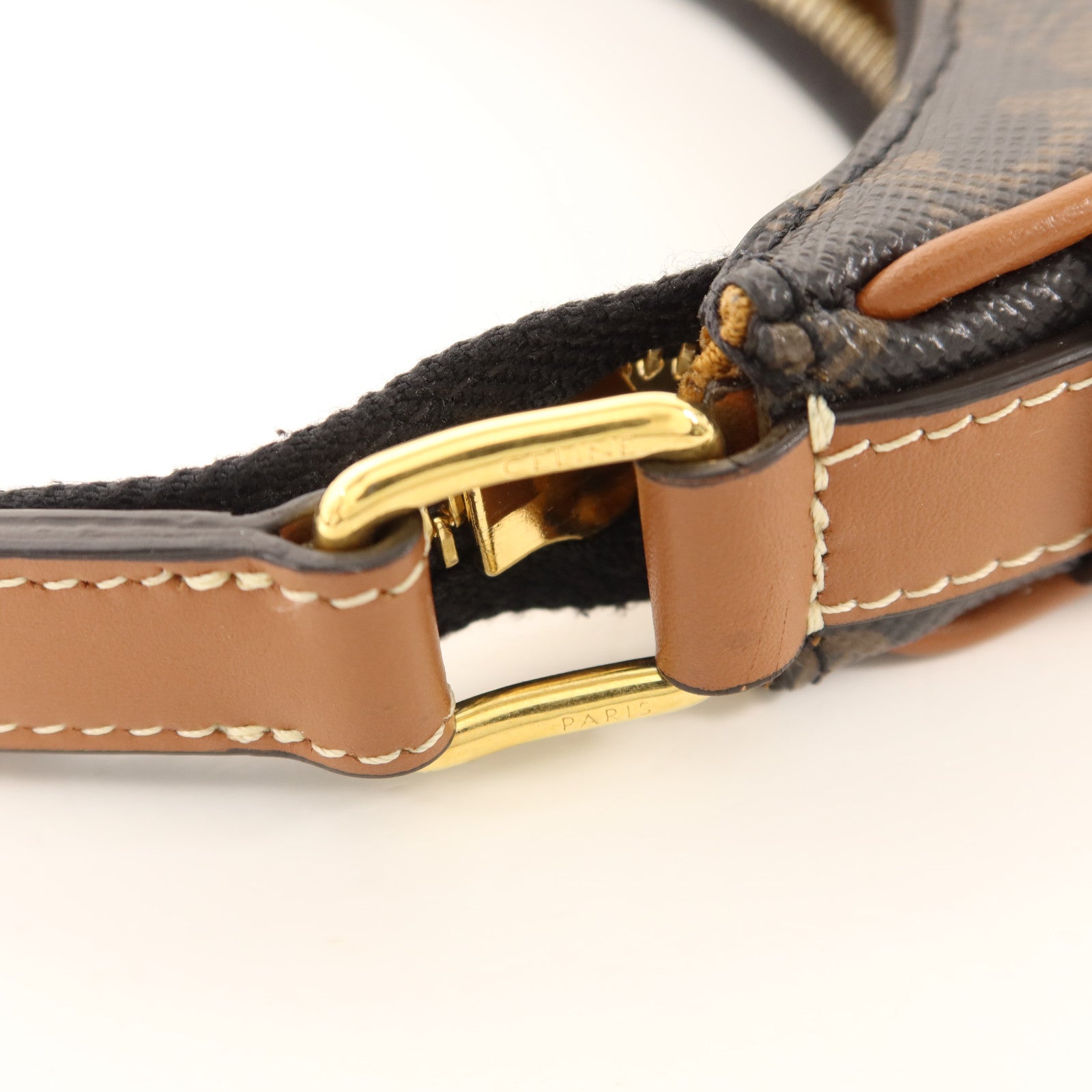 CELINE 塗層帆布Ava Mini金扣手挽袋