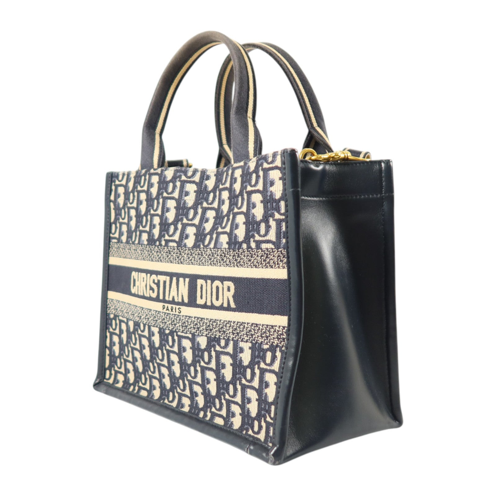 Dior Oblique帆布Book Tote金扣手挽肩背兩用袋