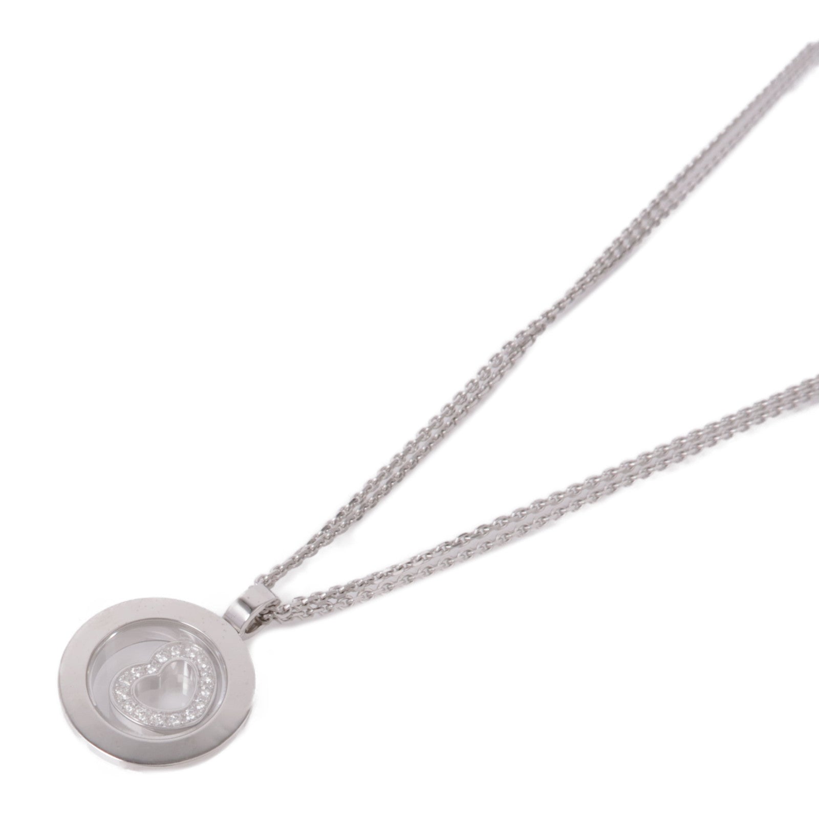 Chopard【激減優惠】 18K白金Happy Spirit Heart Diamond Necklace項鍊