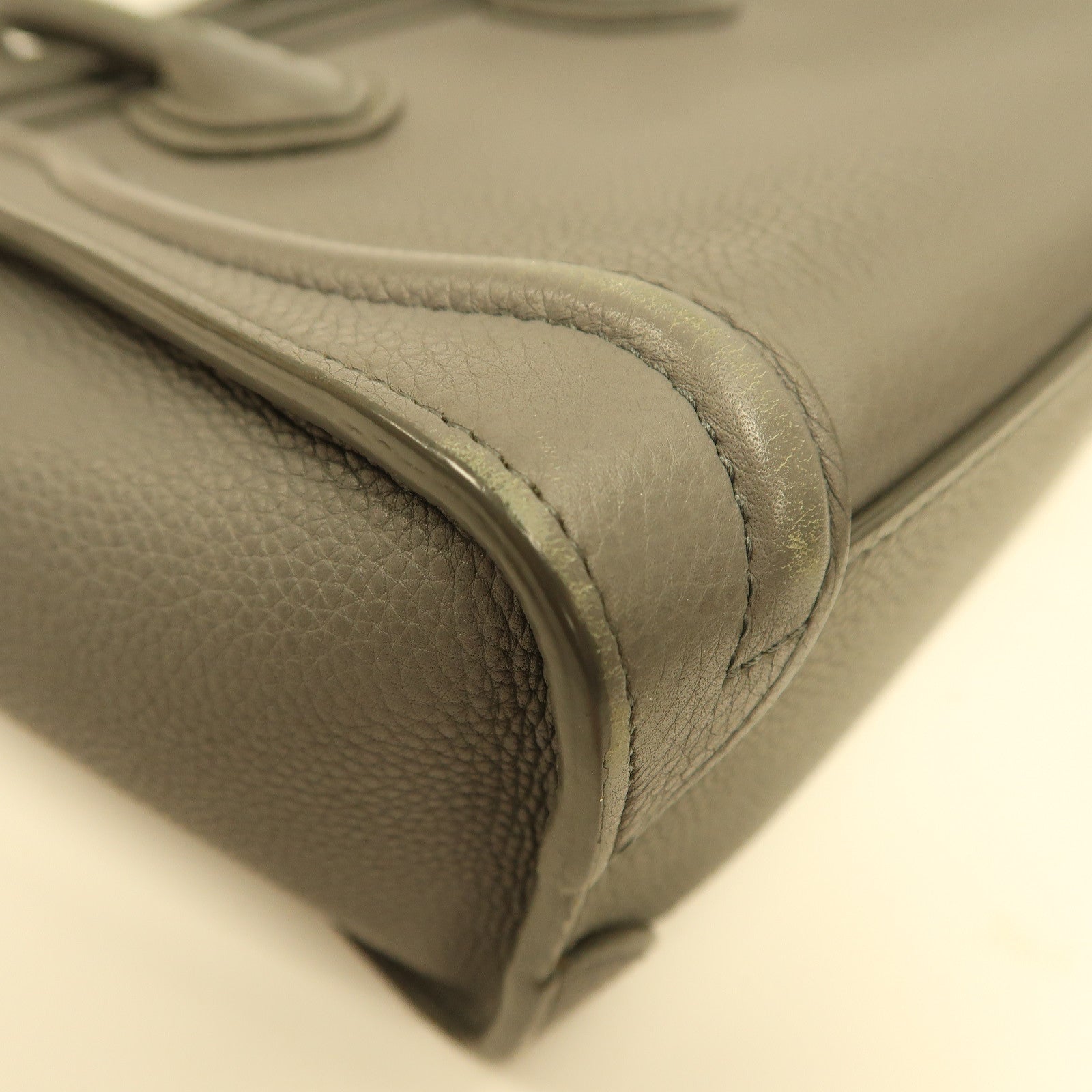 CELINE 【激減優惠】牛皮皮革Shoulder Bag金扣手挽肩背兩用袋灰色