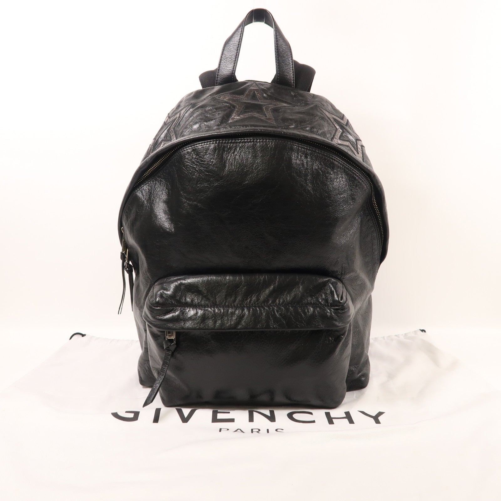 GIVENCHY 牛皮皮革Backpack銀扣背包
