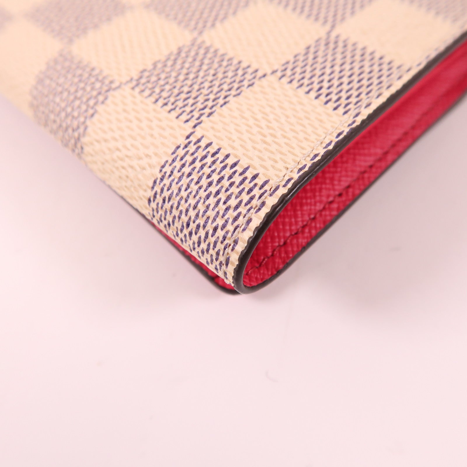 LOUIS VUITTON LV GHW Wallet N60059 Damier Azur White/Red