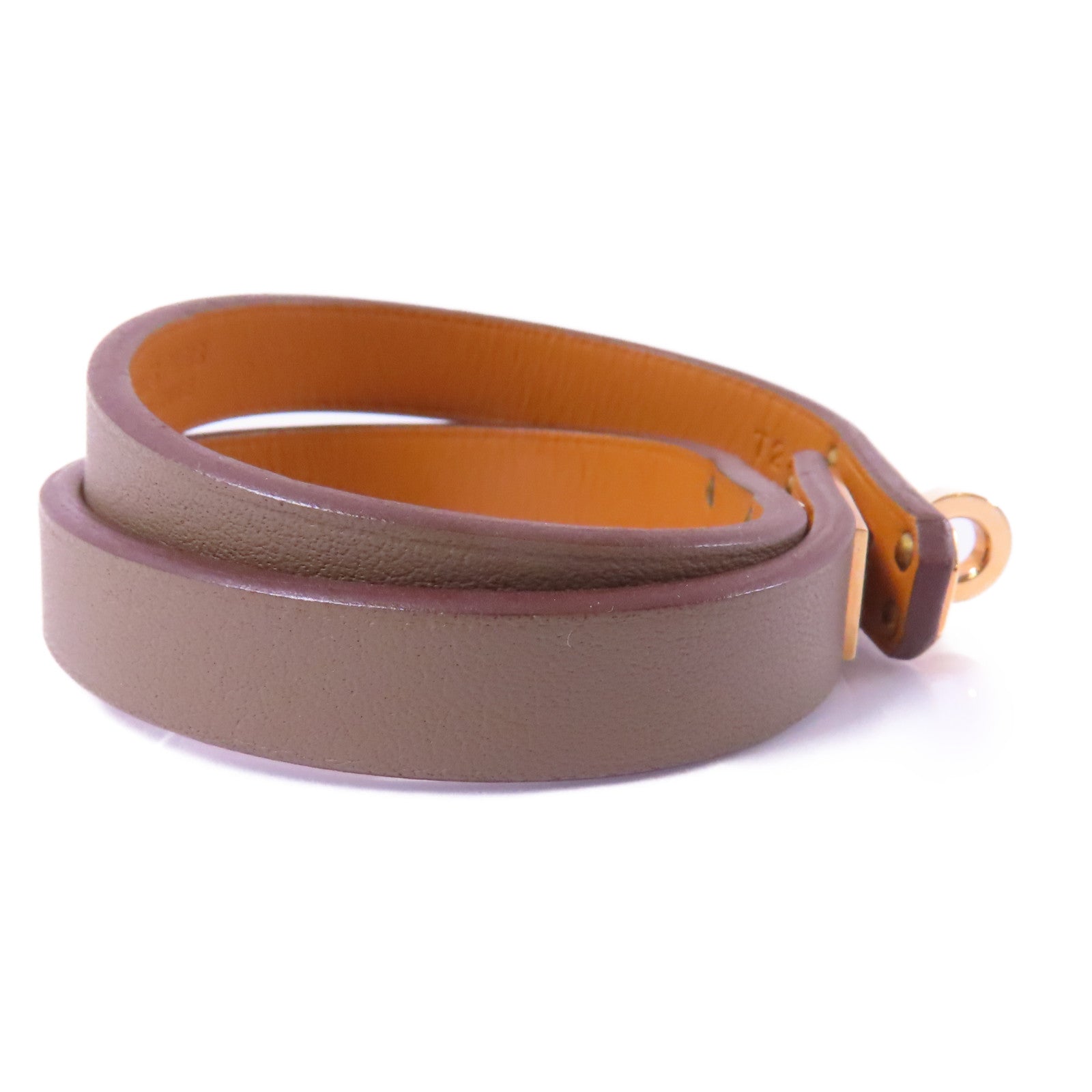 HERMES Swift皮革Mini Kelly Bracelet手鏈米灰色