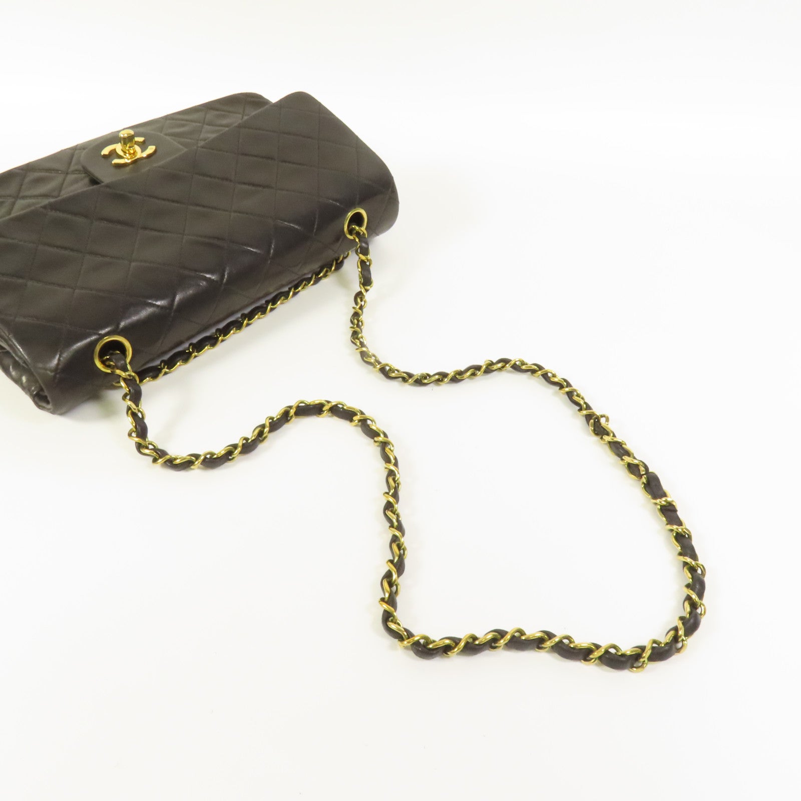 CHANEL 羊皮皮革Vintage Classic 25金扣鏈帶肩背袋