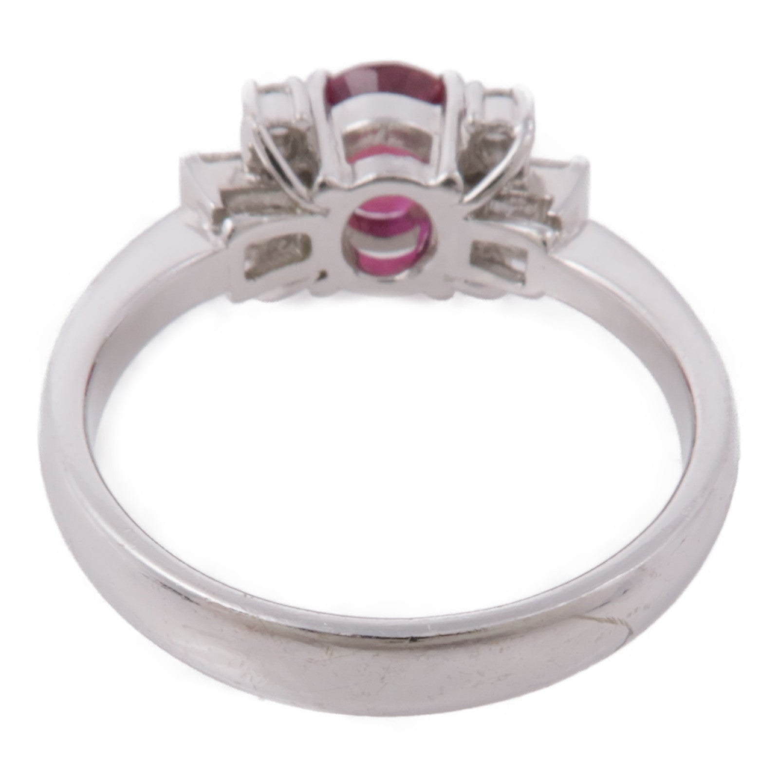 JEWELRY 18K白金Ruby Diamond Ring紅寶石/鑽石戒指US#6.75