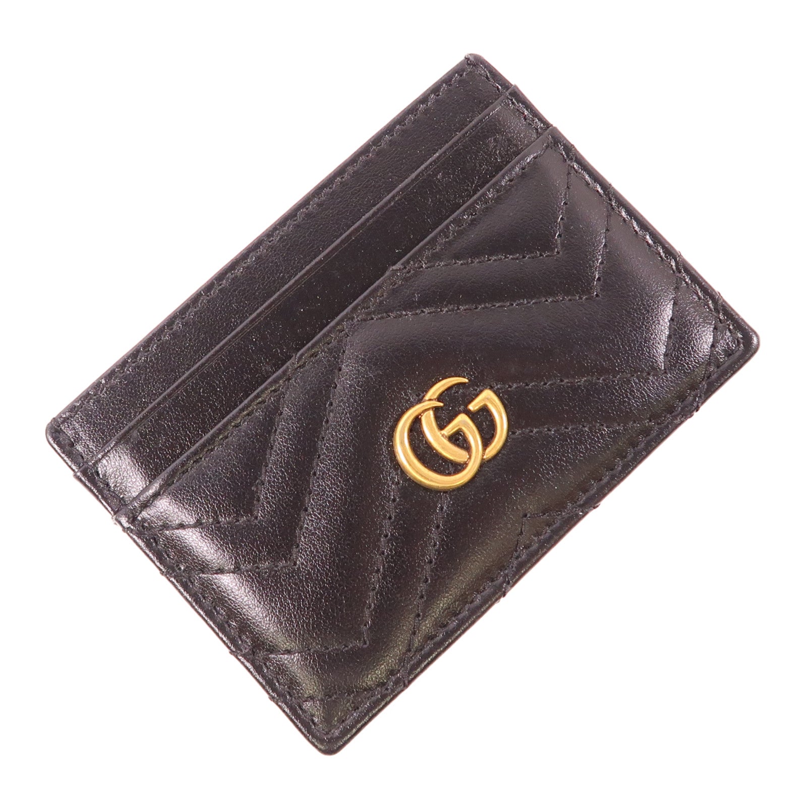 GUCCI 牛皮皮革GG Marmont金扣卡片套
