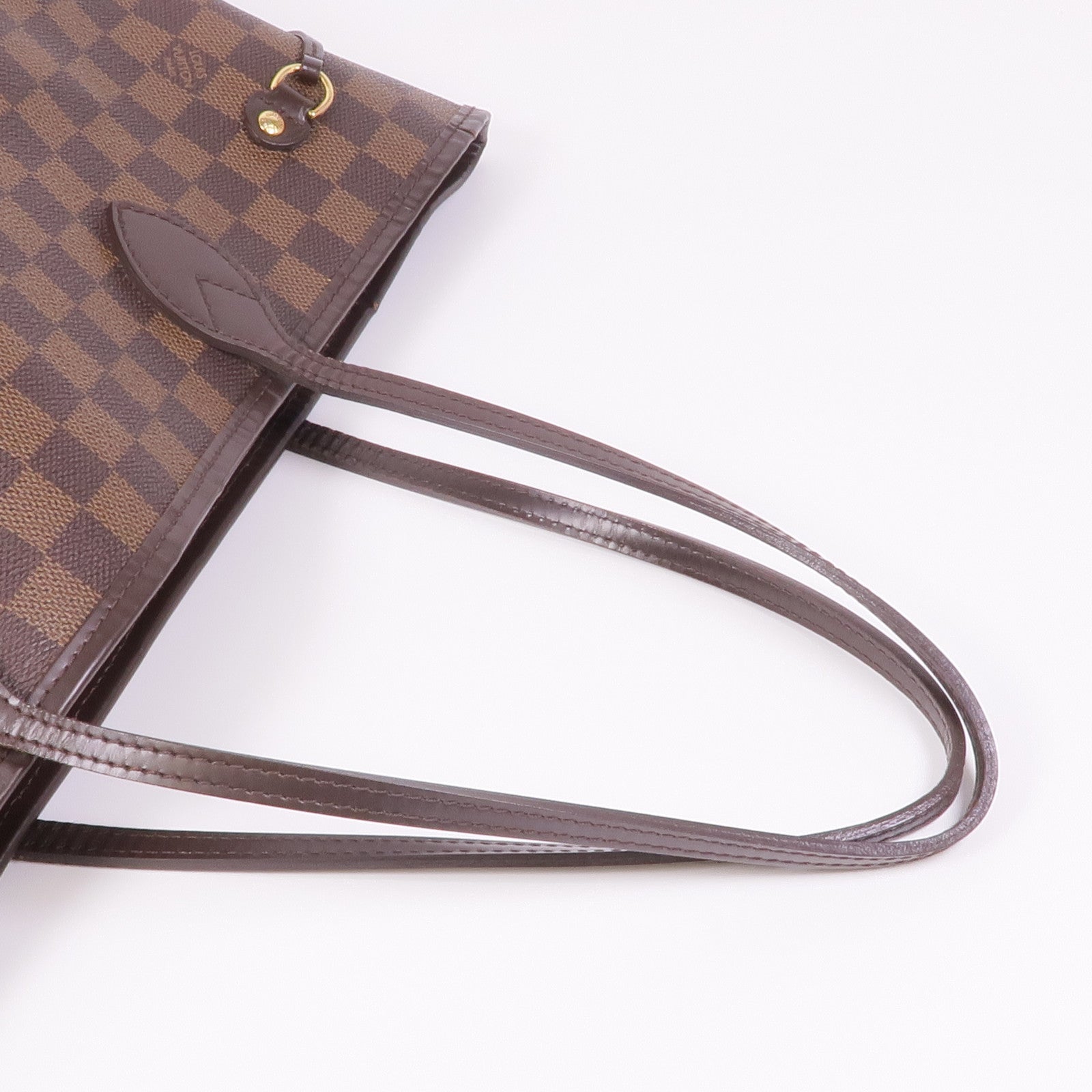 LOUIS VUITTON Damier Neverfull MM金扣手挽袋