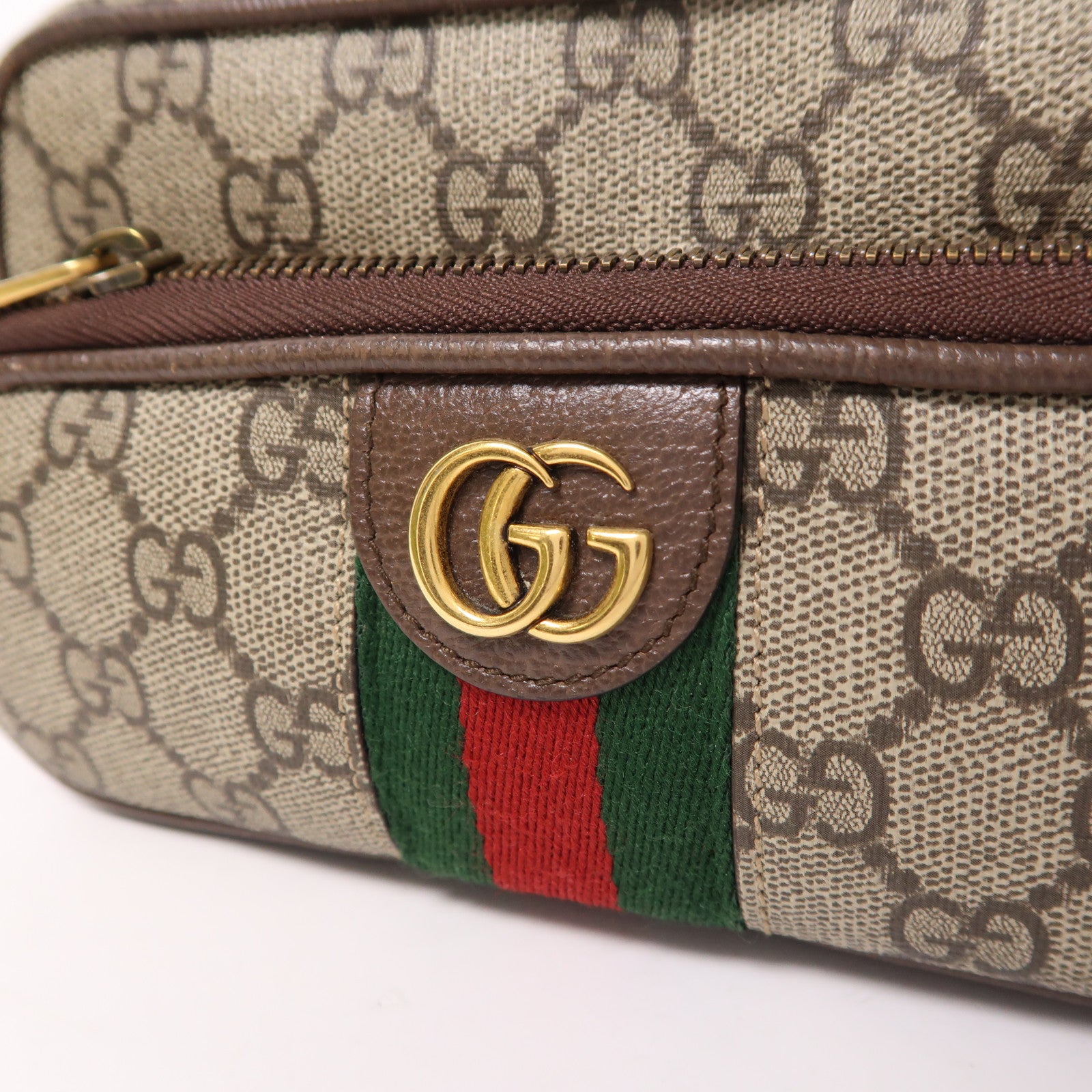 GUCCI 【激減優惠】塗層帆布Ophidia金扣肩背袋