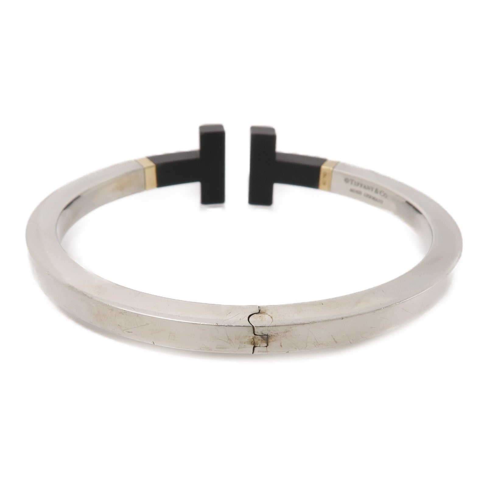 TIFFANY＆CO 陶瓷/18K黃金/925純銀T Bracelet手鐲