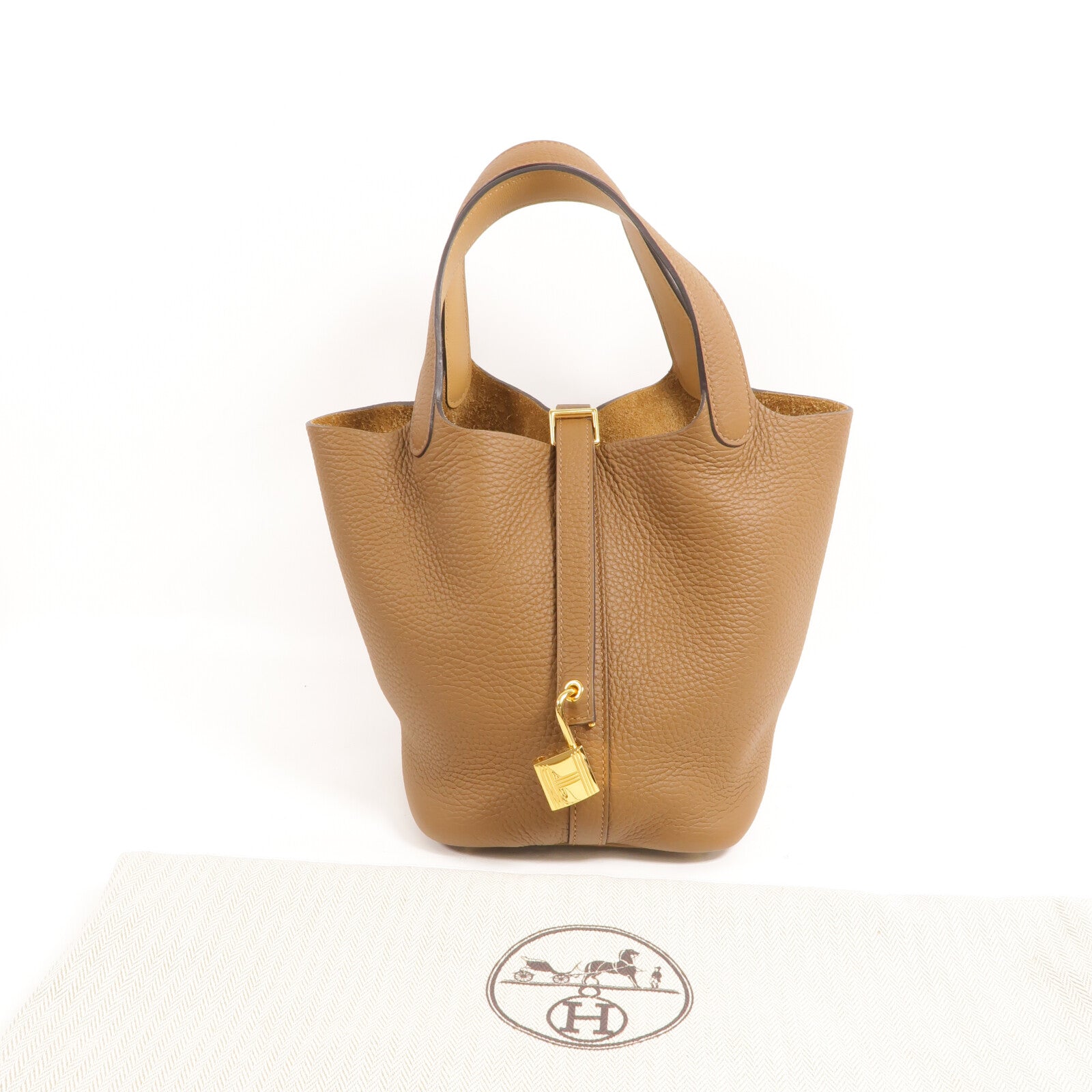 HERMES Clemence皮革 Picotin PM手挽袋Alezan