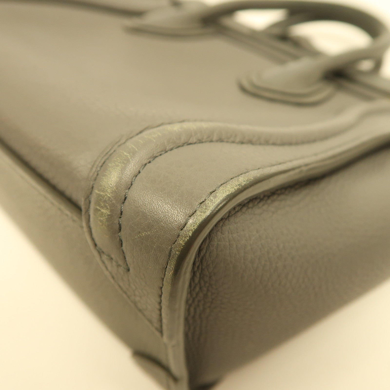 CELINE 【激減優惠】牛皮皮革Shoulder Bag金扣手挽肩背兩用袋灰色