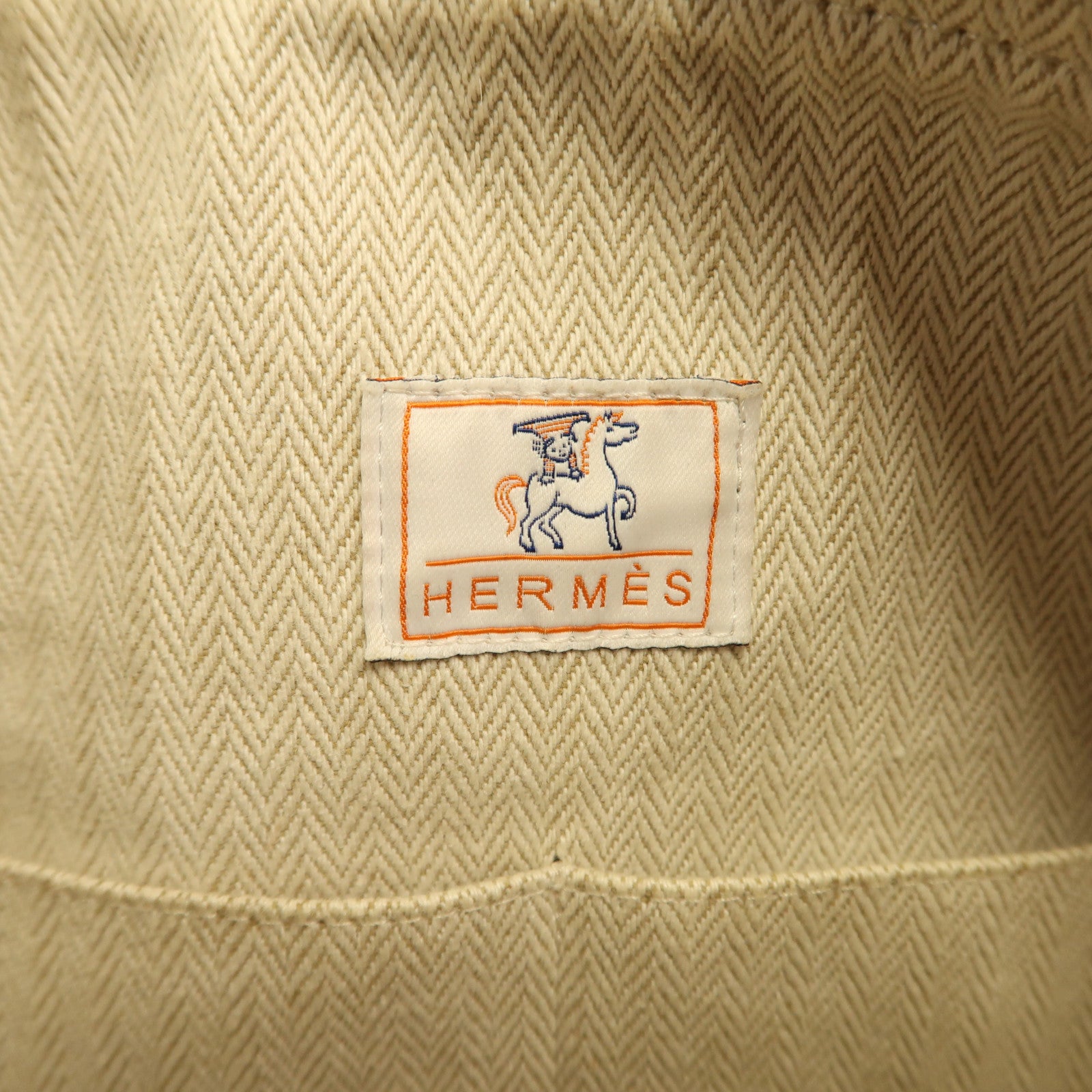 HERMES 帆布Bride A Brac GM銀扣手挽袋藍色
