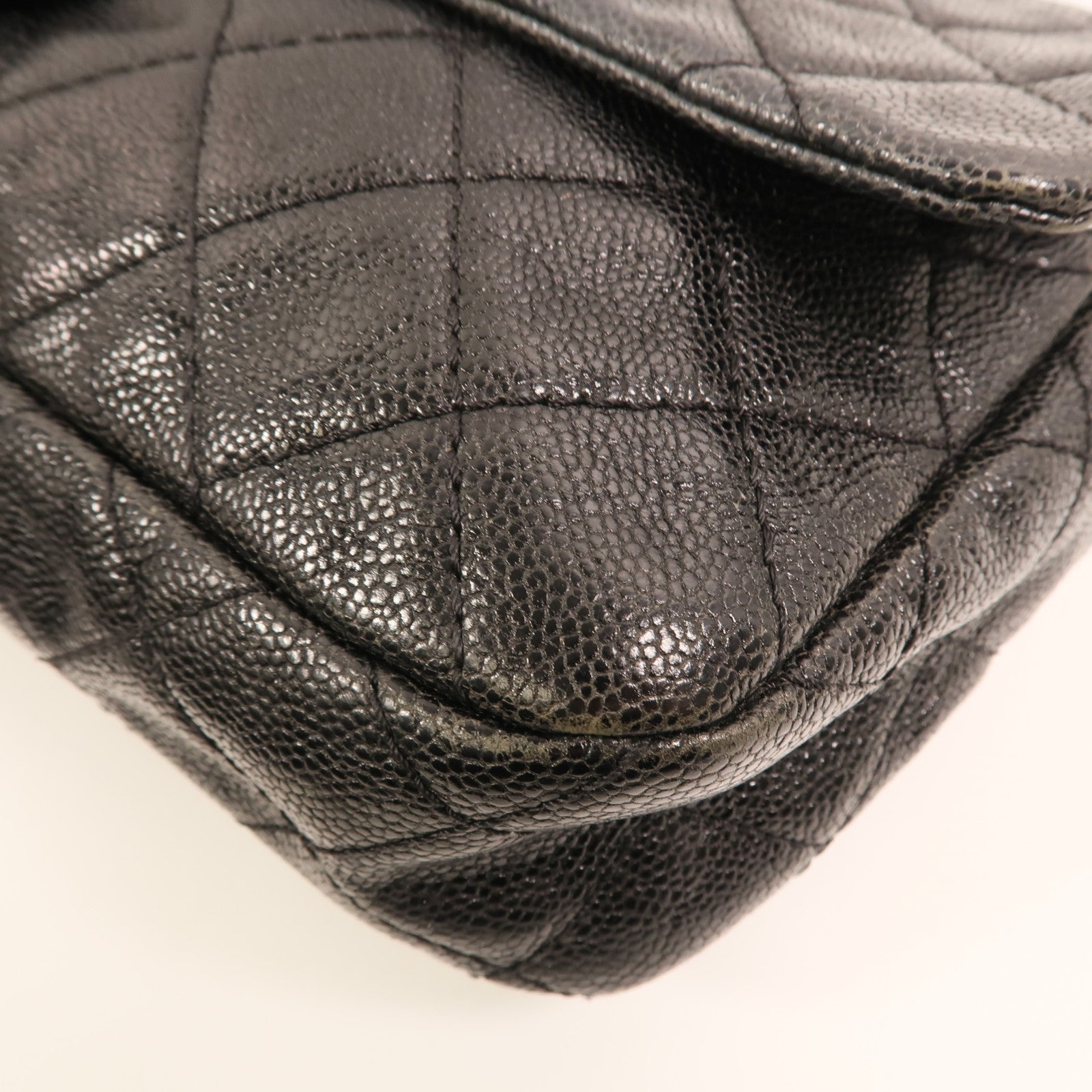 CHANEL 牛皮皮革Chain Shoulder銀扣鏈帶肩背袋