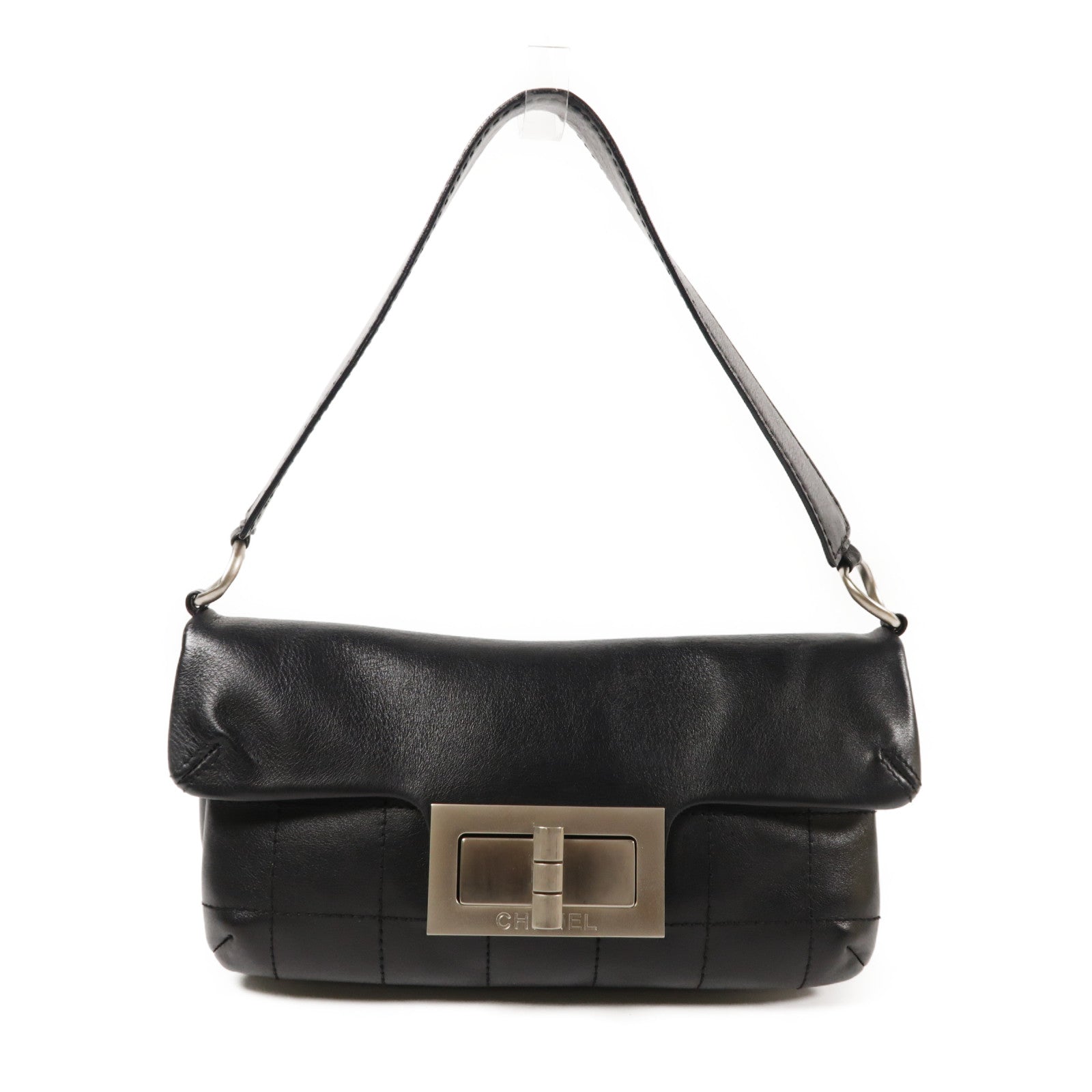 CHANEL 牛皮皮革2.55 Shoulder Bag銀扣肩背袋