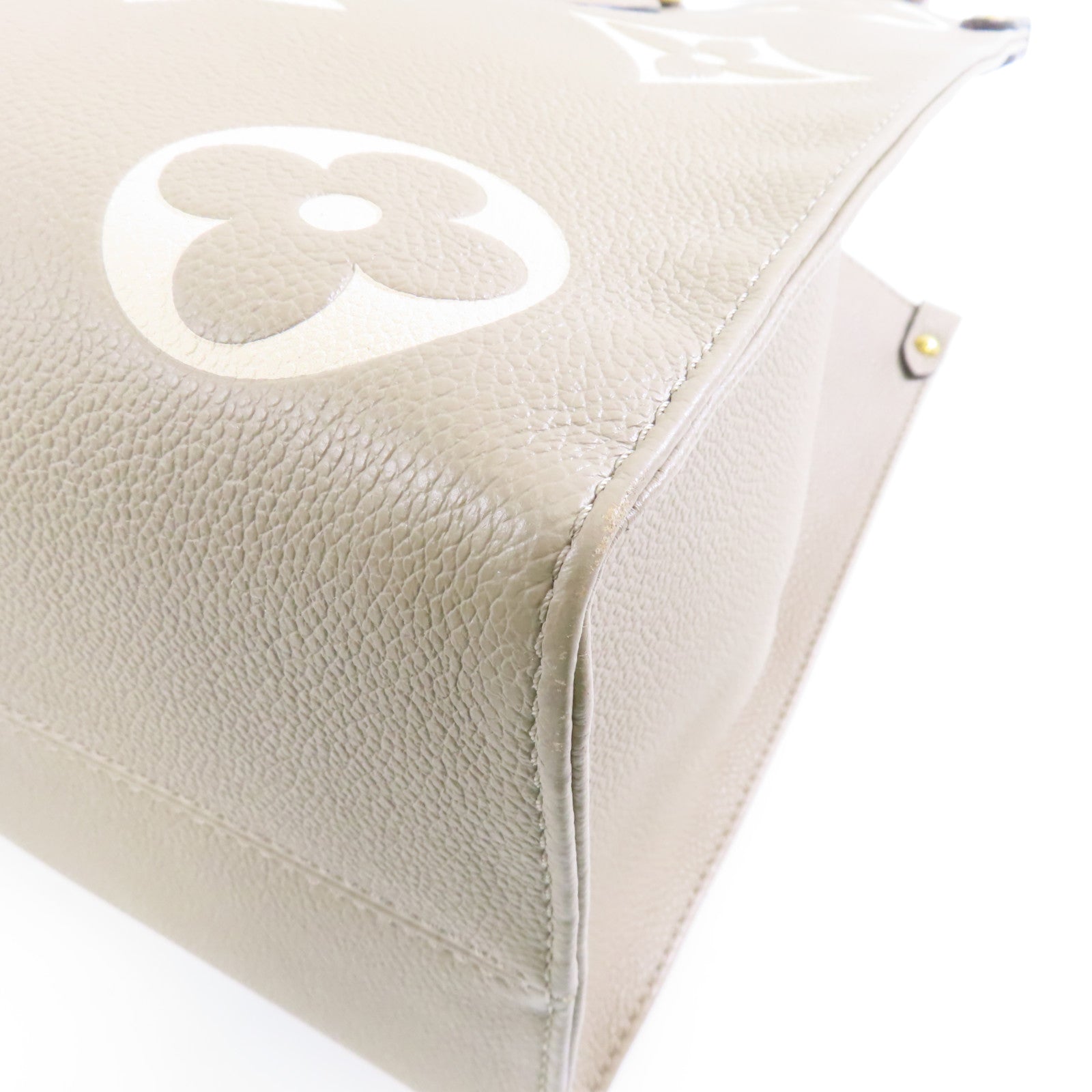 LOUIS VUITTON Monogram Empreinte OnTheGo金扣手挽肩背兩用袋米色