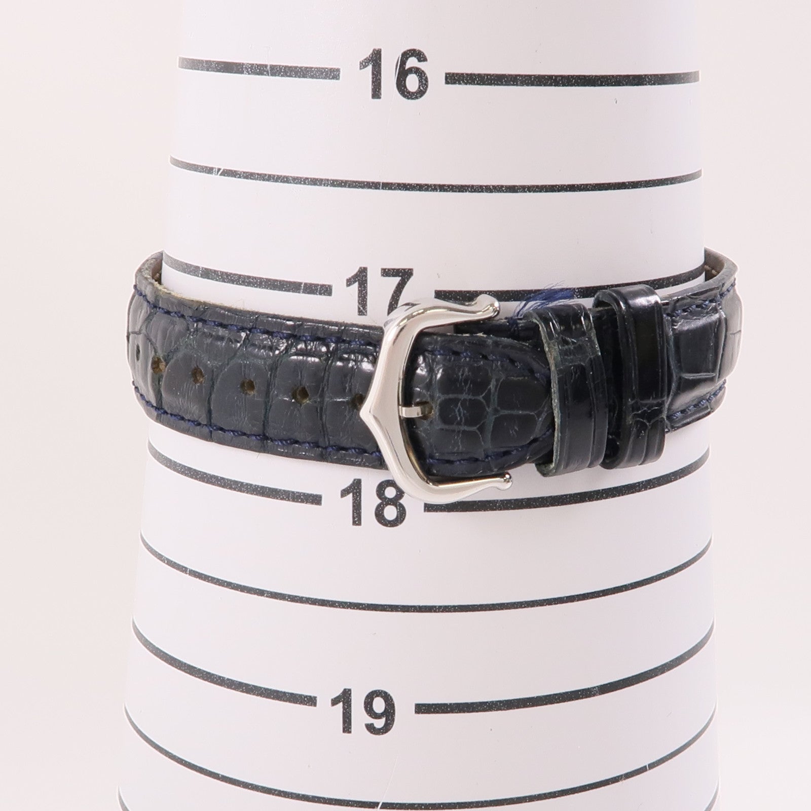 CARTIER Tank Basculante不鏽鋼/鱷魚皮革帶手錶石英機芯米色