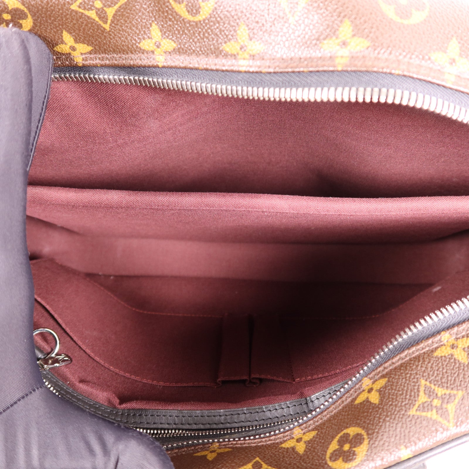 LOUIS VUITTON Monogram Macassar Porte Documents銀扣手挽袋