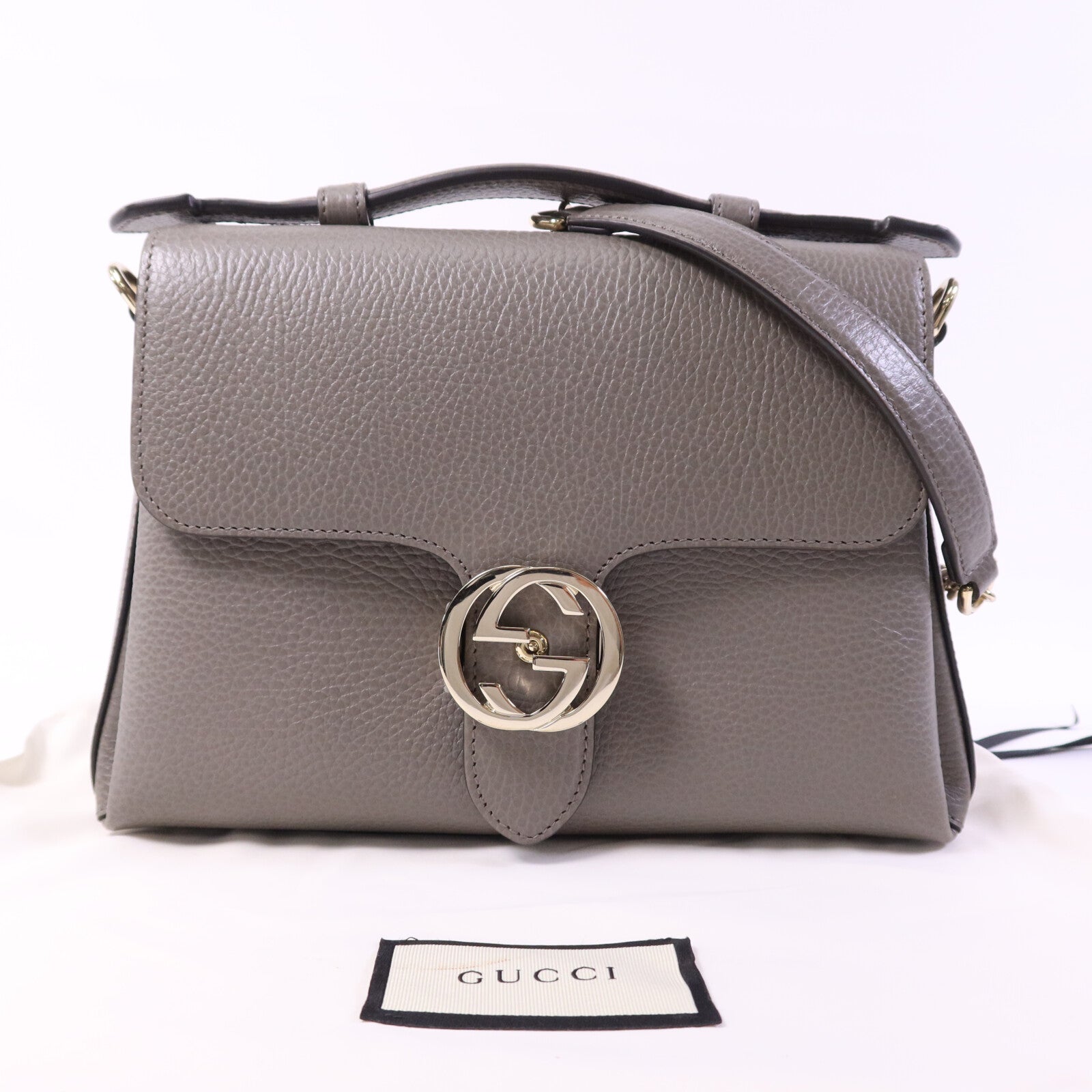GUCCI 牛皮皮革Interlocking G Chain Bag金扣鏈帶肩背袋