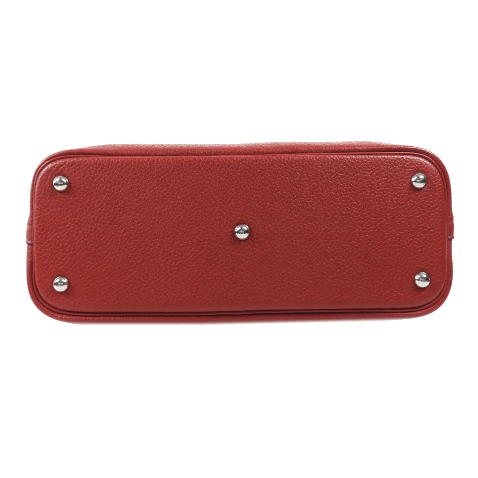 HERMES Clemence皮革Bolide 31銀扣手挽肩背兩用袋Vermillon