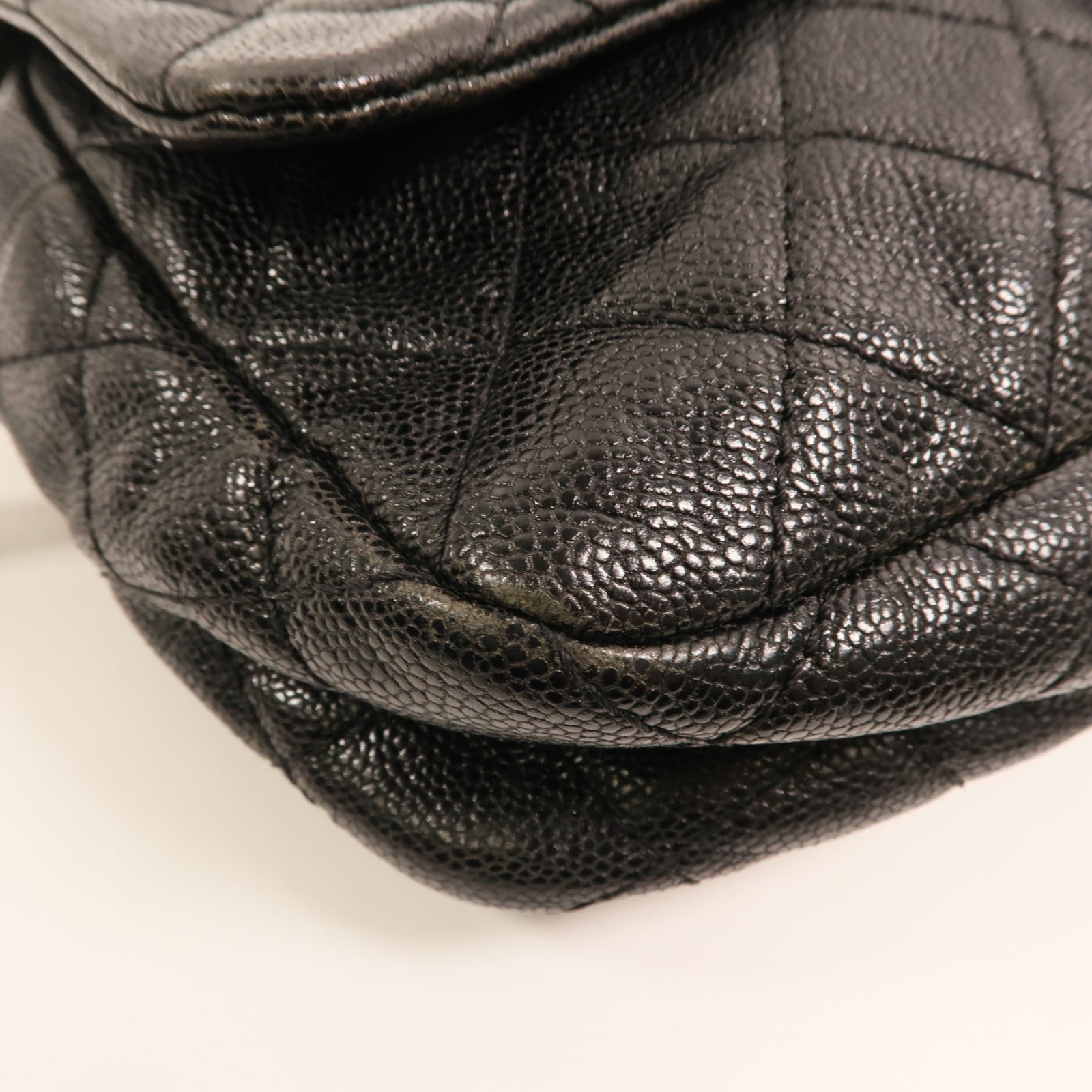 CHANEL 牛皮皮革Chain Shoulder銀扣鏈帶肩背袋