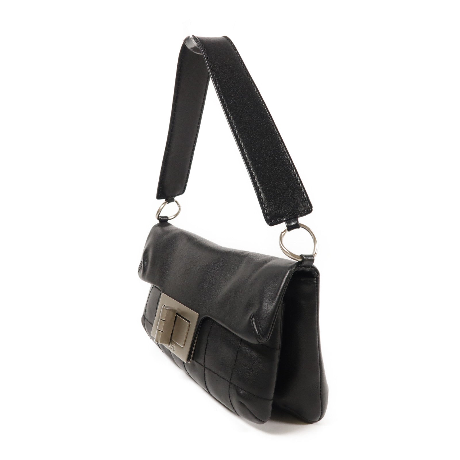 CHANEL 牛皮皮革2.55 Shoulder Bag銀扣肩背袋