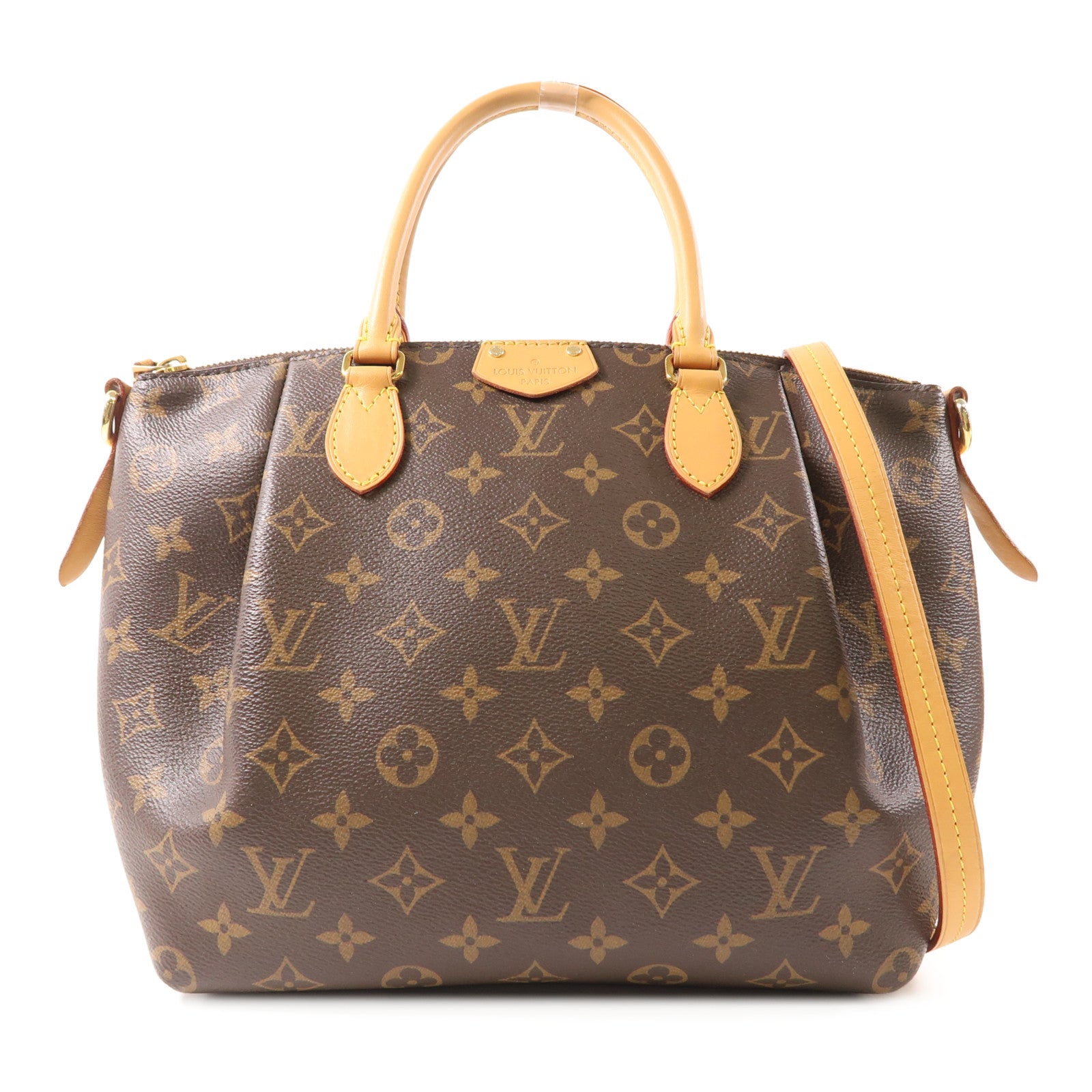 LOUIS VUITTON Monogram Turenne PM金扣手挽肩背兩用袋棕色