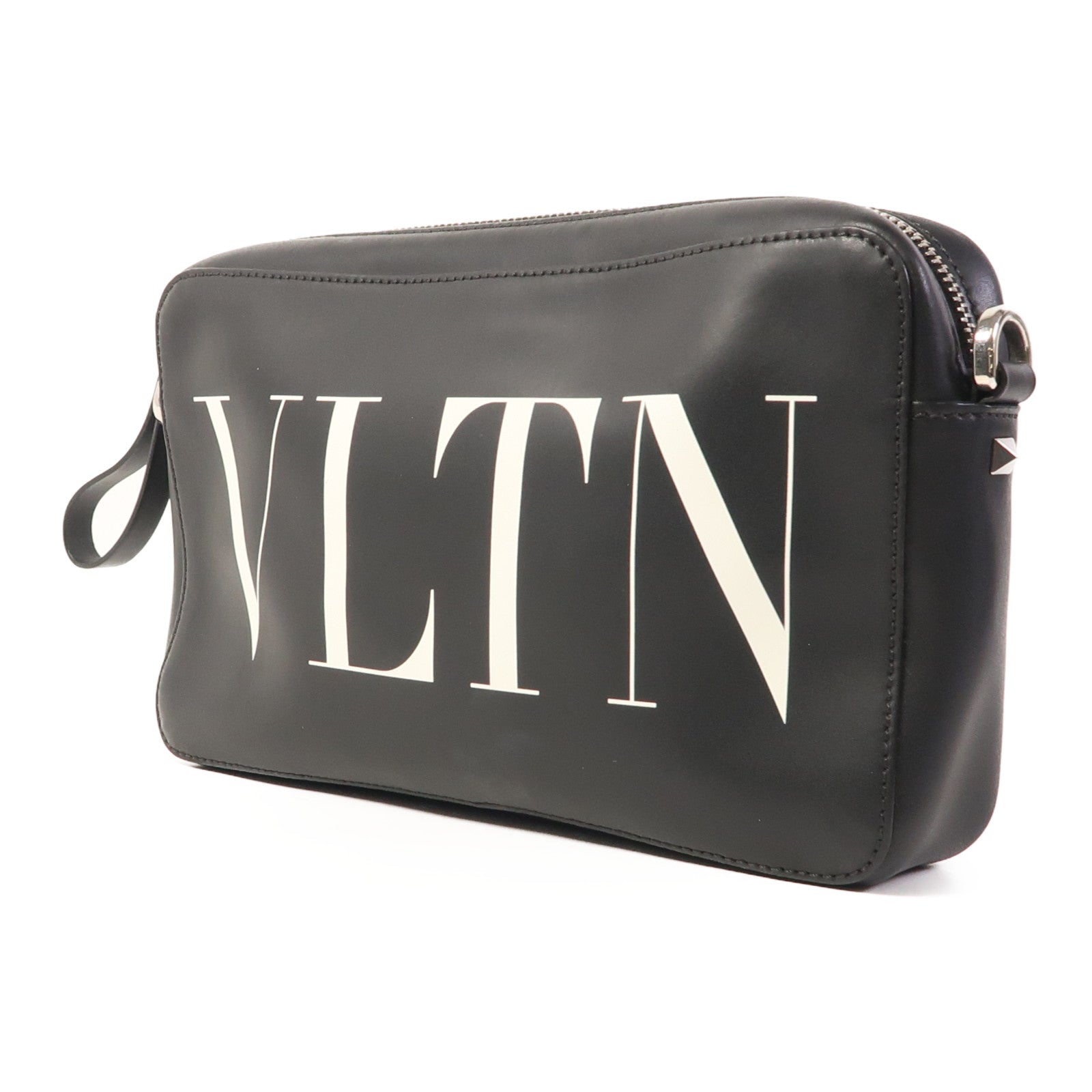 Valentino 皮革VLTN Garavami Cross Bag銀扣肩背袋