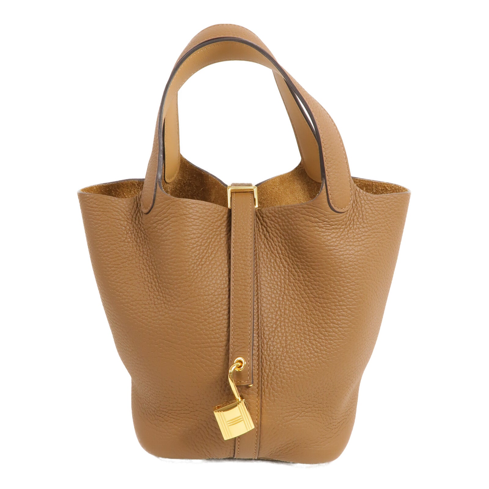 HERMES Clemence皮革 Picotin PM手挽袋Alezan