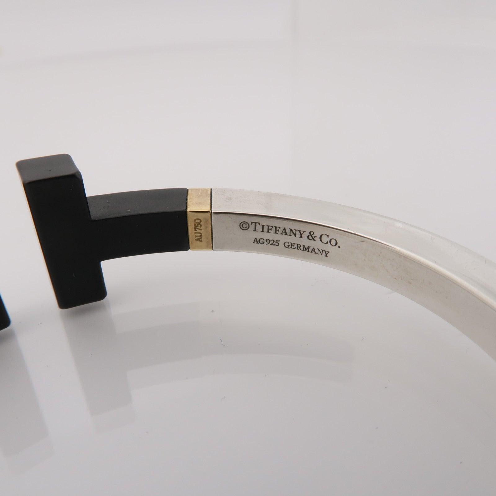 TIFFANY＆CO 陶瓷/18K黃金/925純銀T Bracelet手鐲